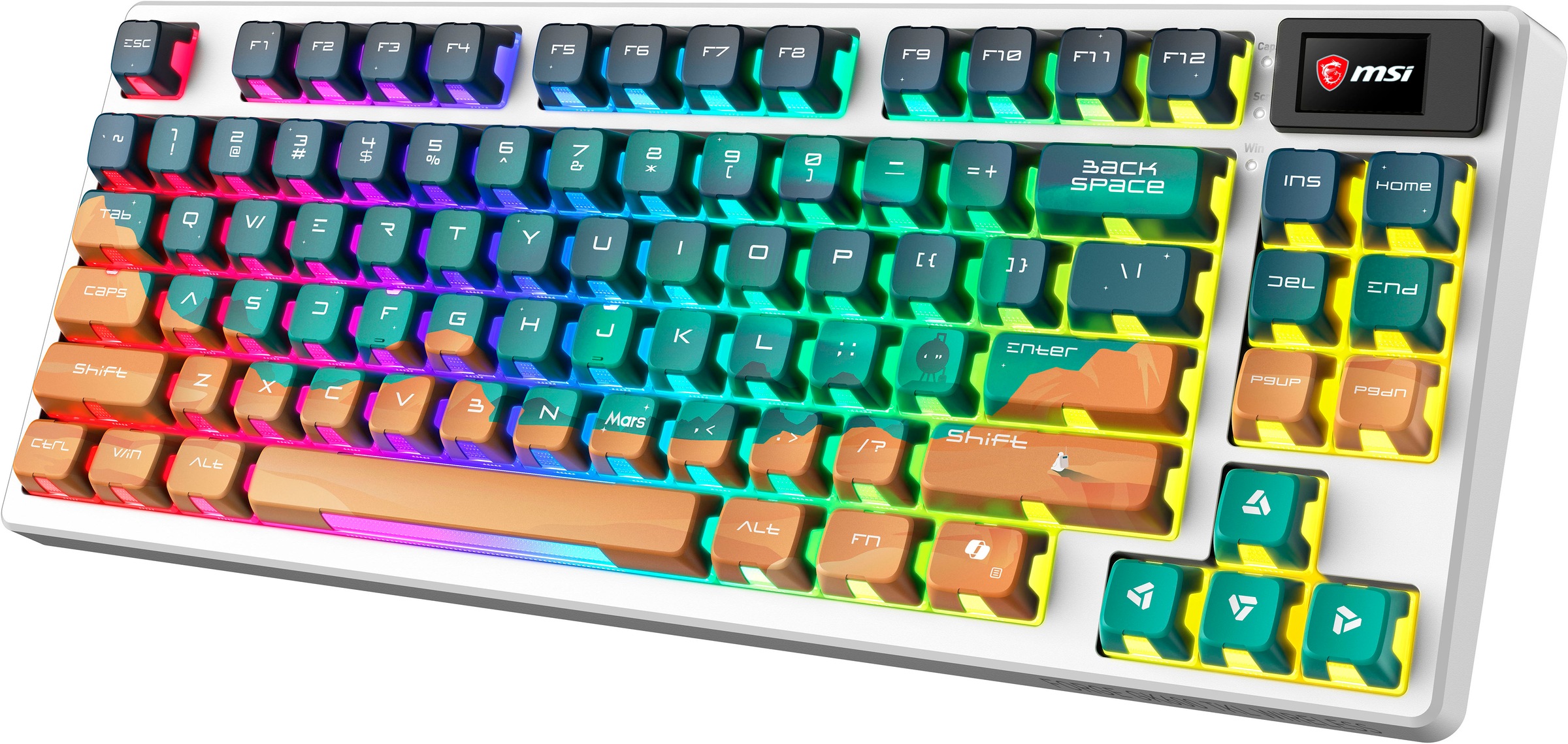 MSI Gaming-Tastatur »FORGE GK600 TKL WIRELESS MARS« (USB-Anschluss | verstellbare Füße)