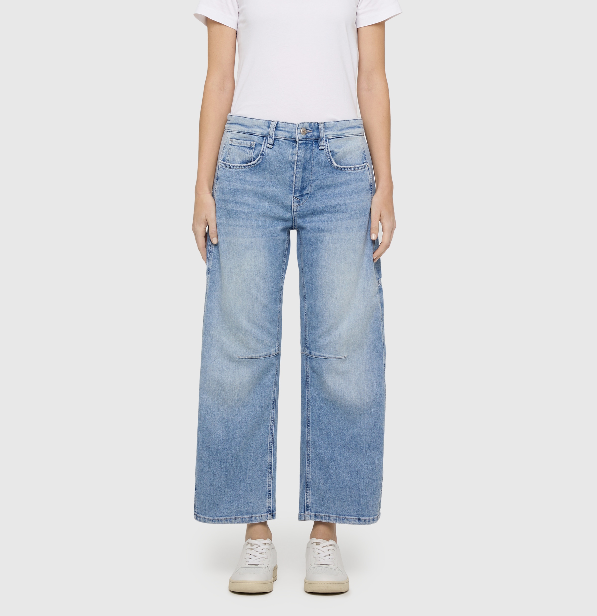 MAC 5-Pocket-Jeans "OHIO Barrel" Barrel Fit, Naht-Detail auf Kniehöhe günstig online kaufen