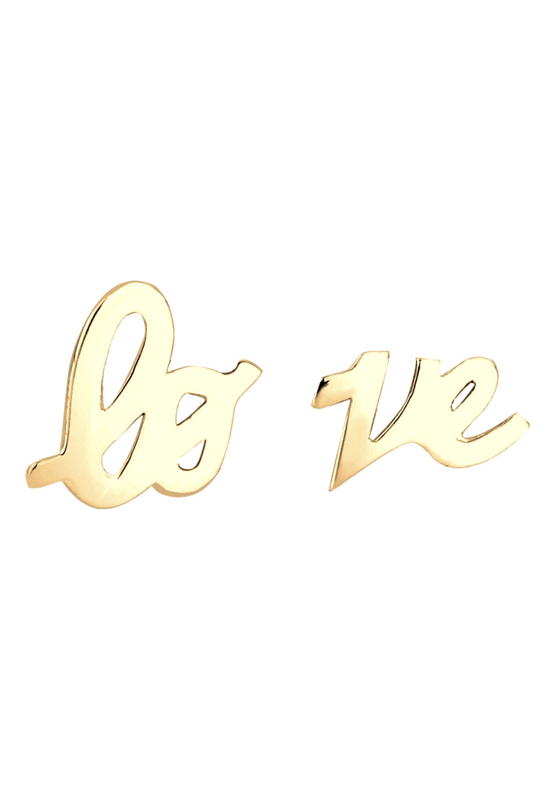 Elli Paar Ohrstecker »Ohrringe Love Statement Schriftzug Liebe Silber vergoldet«