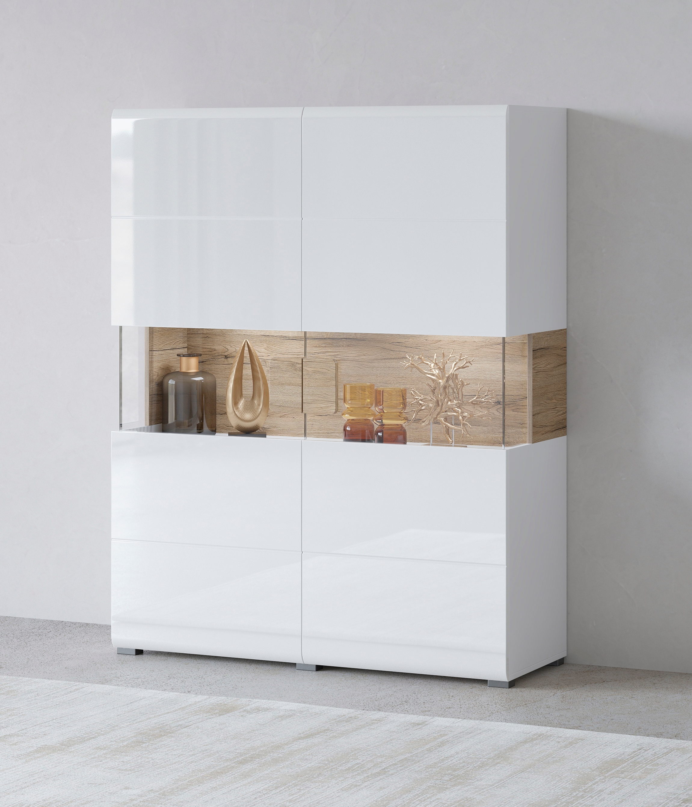 OTTO home Highboard "Toledo,Breite 121,5 cm, trendige Hochkommode mit 2 Tür günstig online kaufen