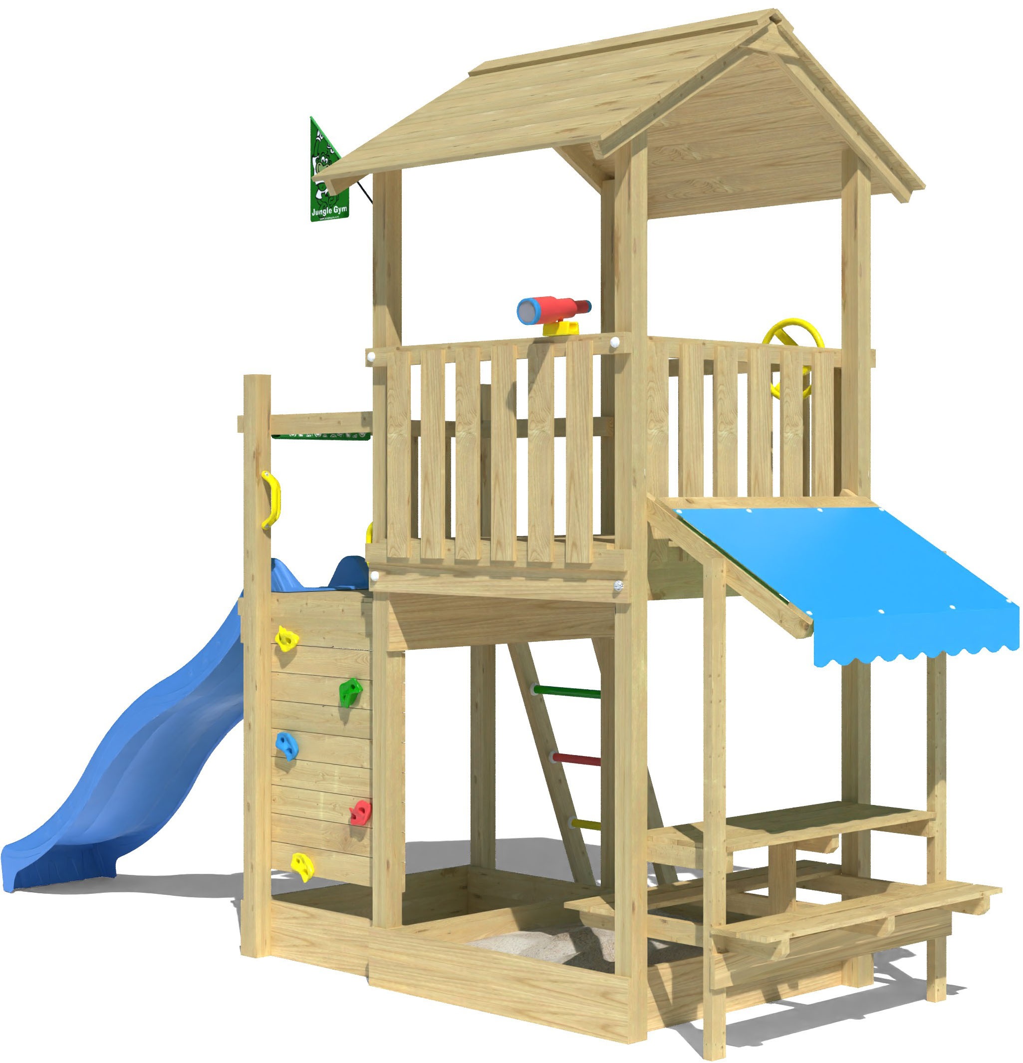 Jungle Gym Spielturm »Keep«, (Set), Spielanlage mit Mini Market und Rutsche mit Wasseranschluss