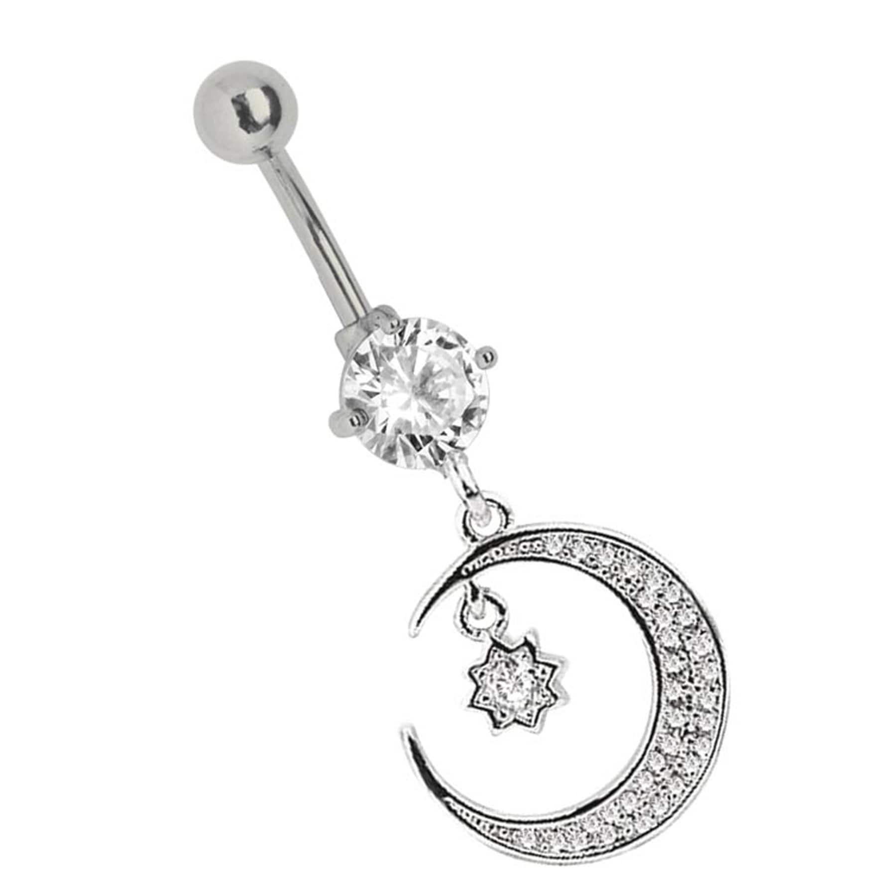 ADELIA ́S Damen Bauchnabelpiercing "Piercing Bauchnabelpiercing", onesize, silber, Chirurgiestahl, Piercings, aus 316l Stahl