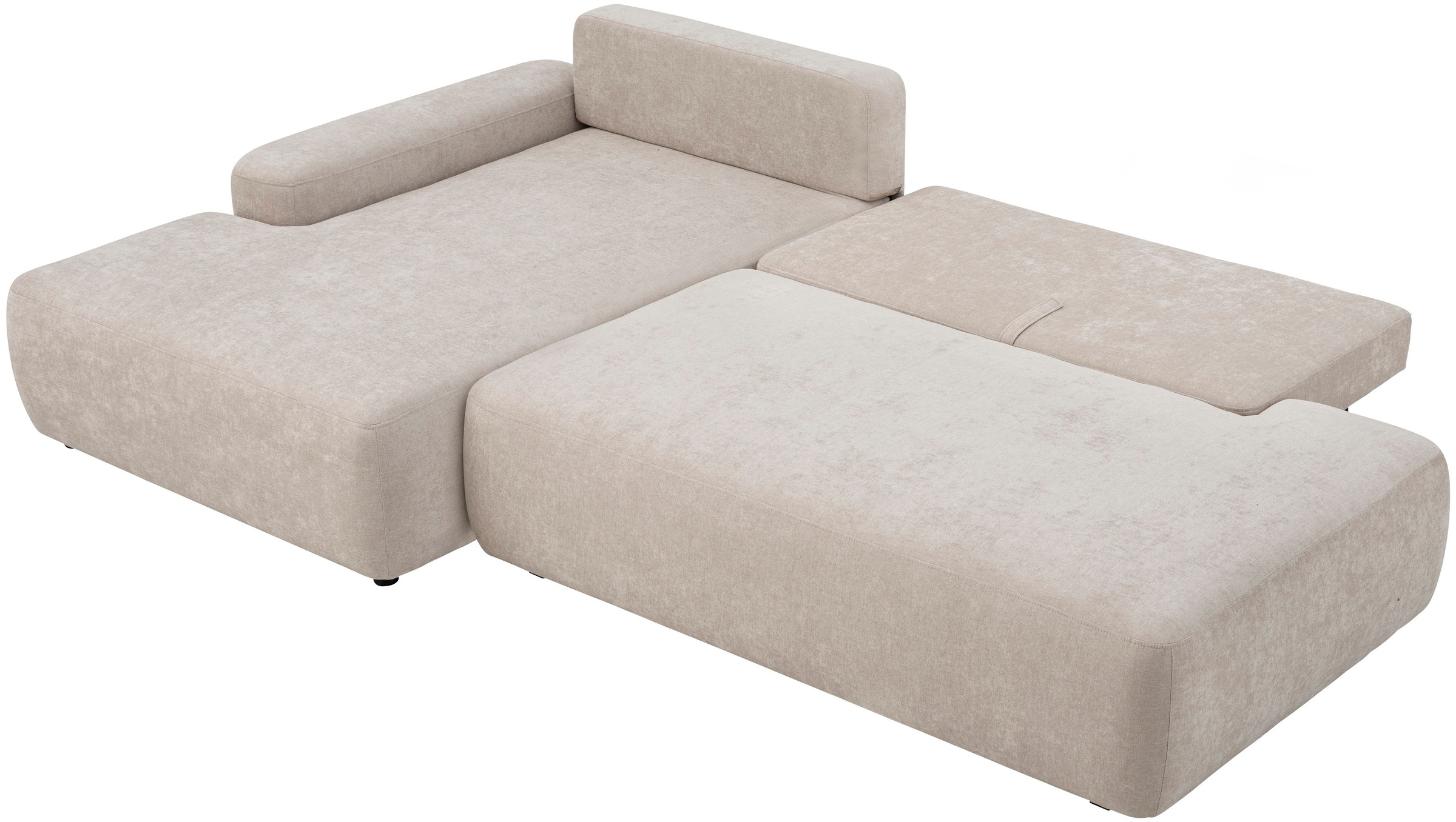 INOSIGN Ecksofa »TORGE, Schlafsofa Cord, Samtvelours u. Strukur fein, Couch in L-Form«, Schlaffunktion und Bettkasten, Liegefläche: 210x125 cm, neues Design