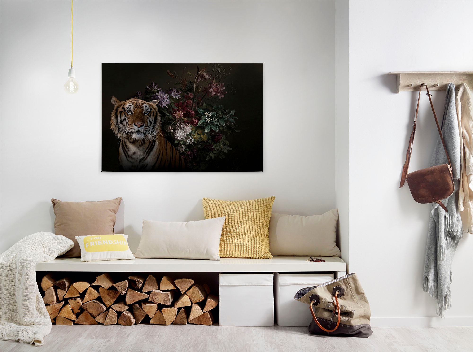 A.S. Création Leinwandbild "wildlife", Tiere, (1 St.), Keilrahmen Bild Blumen Floral Rosen