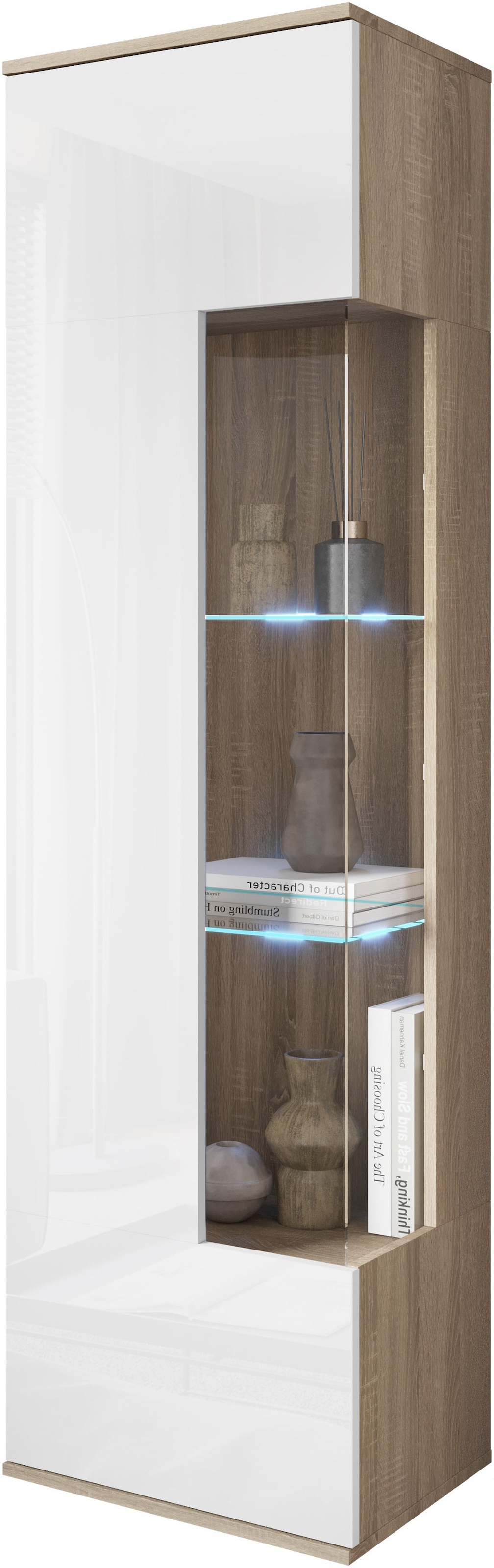 INOSIGN Vitrine »Kenia, stehend und hängend, Türanschlag wechselbar«, (1 St.), Vitrineschrank mit Glastüren 160 cm Höhe