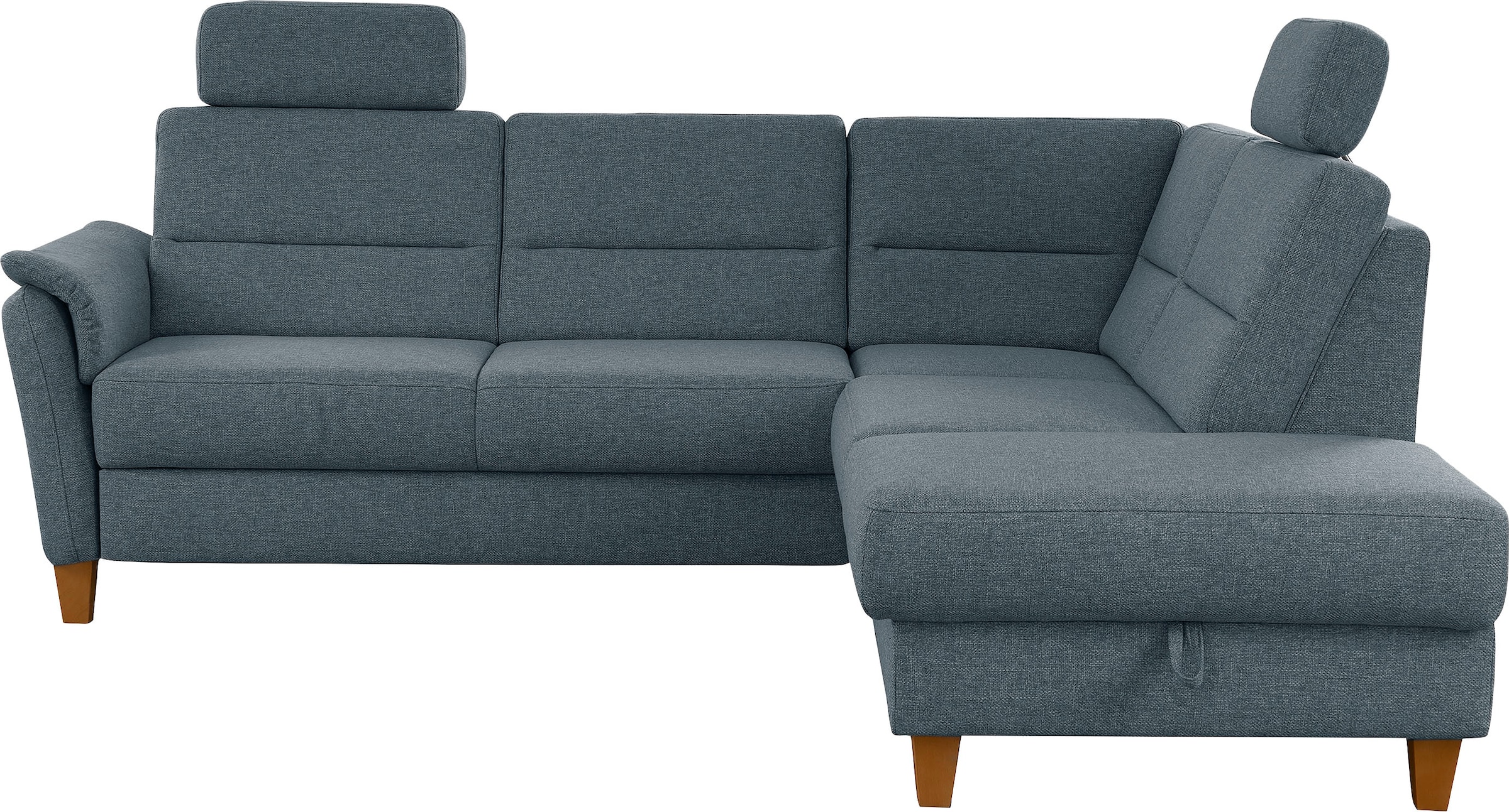 Home affaire Ecksofa "Palmera, L-Form, B: 236 cm, Bettfunktion & Bettkasten wählbar" Federkern-Polsterung, Sitzhöhe 48 cm, handgefertigt, stilvolles Design