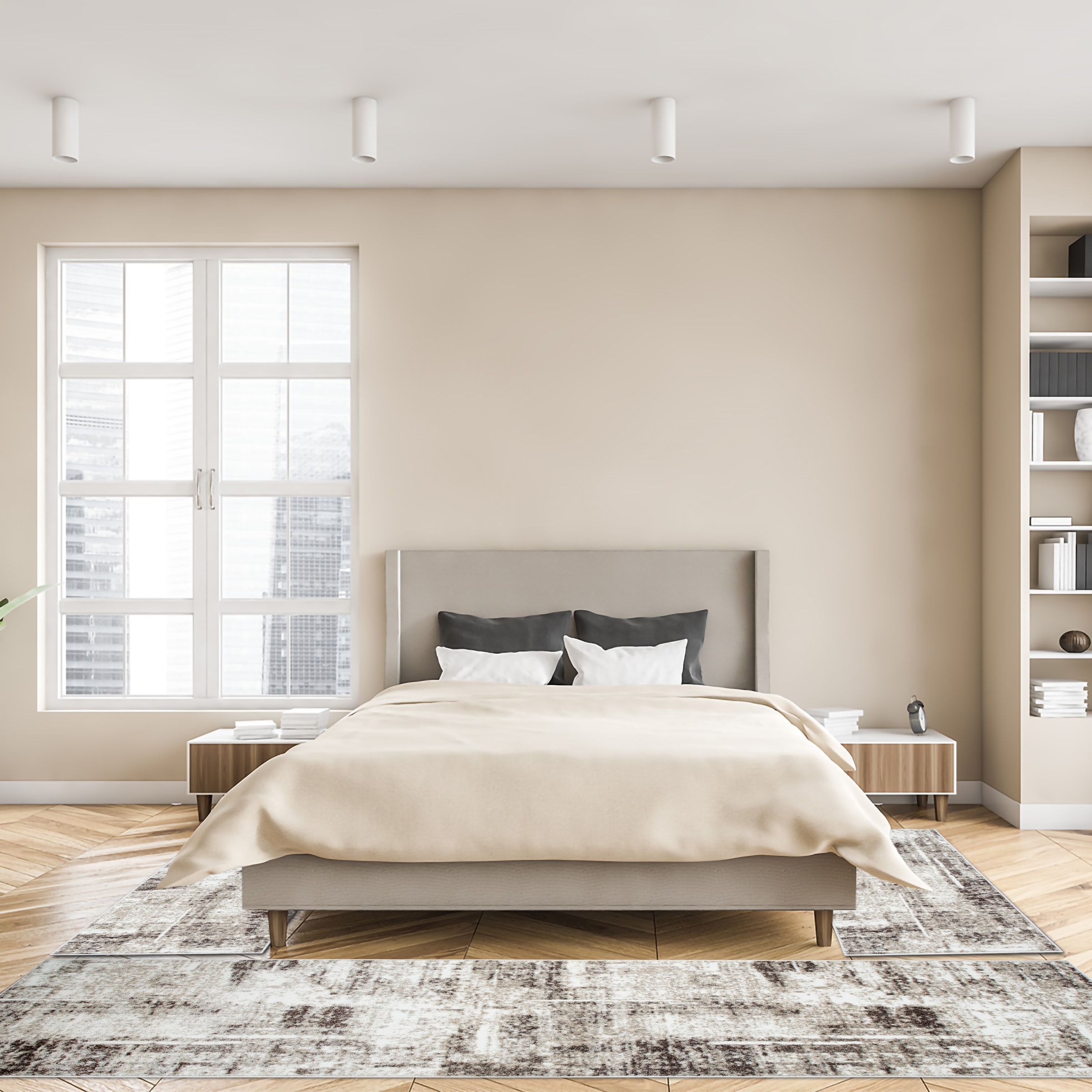 my home Bettumrandung »Salsa«, (3 tlg.), mit besonders weichem Flor, Kurzflor, im Vintage-Look, dichte Qualität