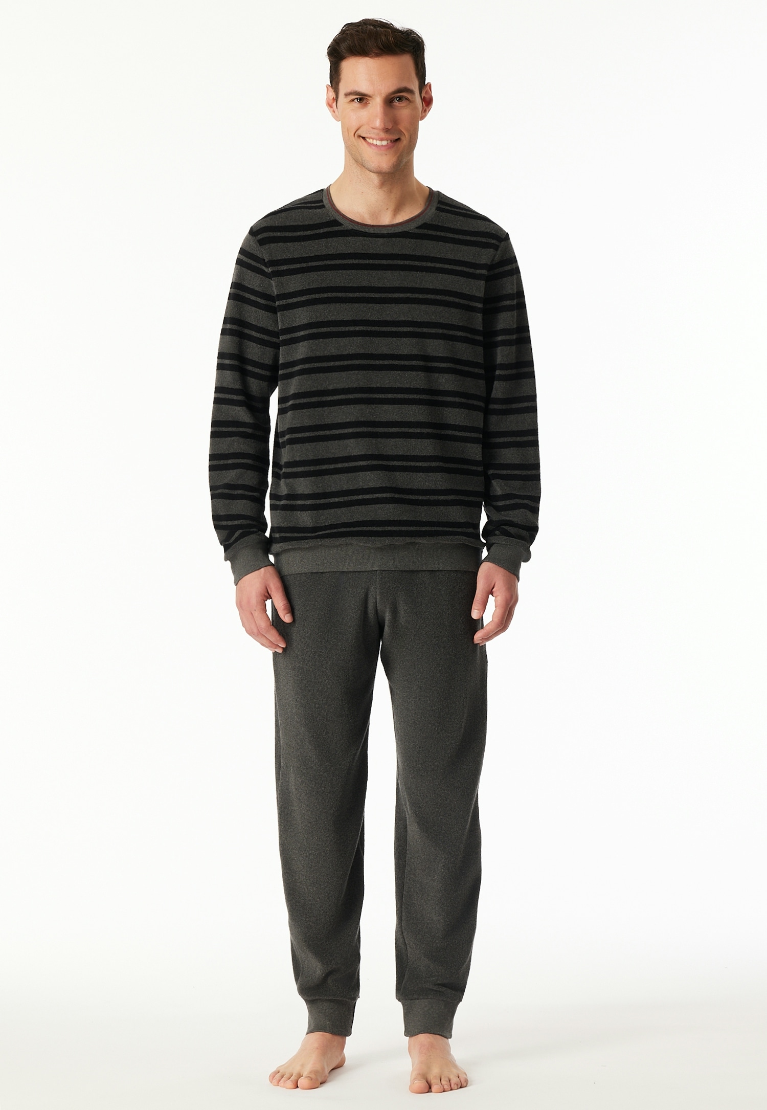 Schiesser Schlafanzug "Casual Nightwear" 2 tlg. Rundhalsausschnitt, Bindeba günstig online kaufen