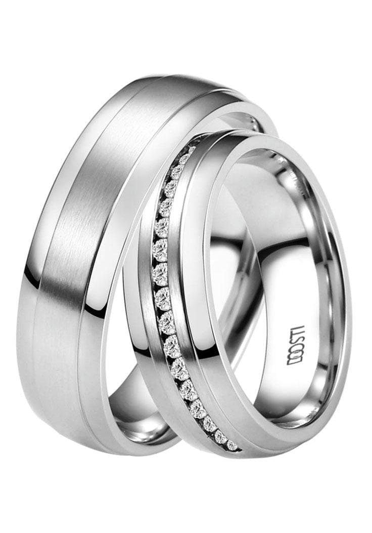 ohne Germany, »Schmuck | BAUR in bestellen Geschenk mit DOOSTI Trauring LIEBE«, Made Zirkonia Trauring Edelstahl Partnerring o. Ehering