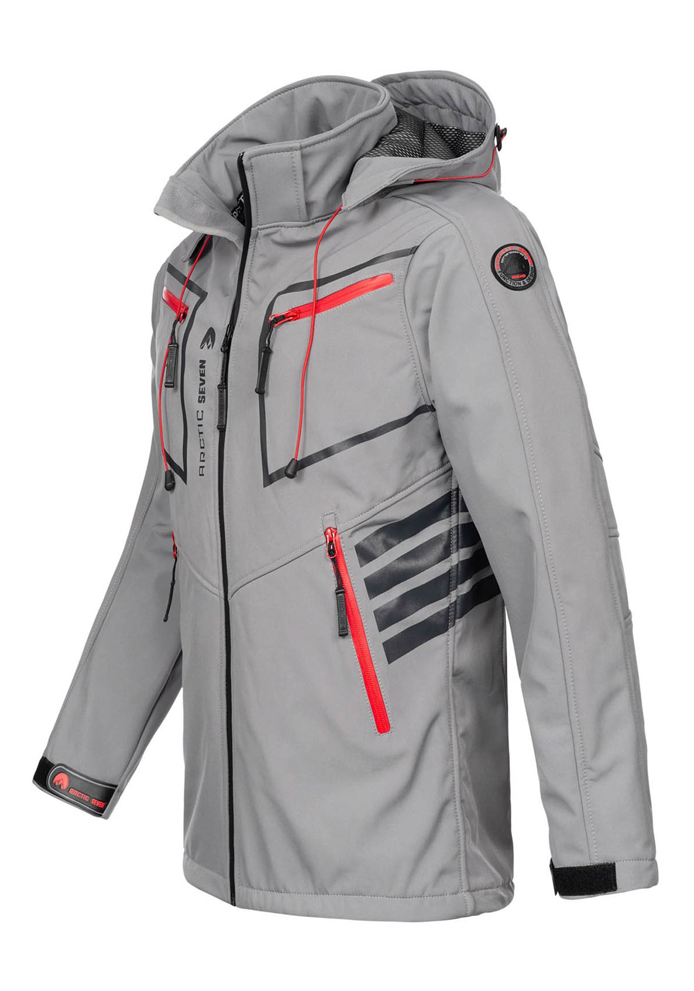 Arctic Seven Softshelljacke »ASPierr« sportliche Outdoor Funktionsjacke mit abnehmbarer Kapuze