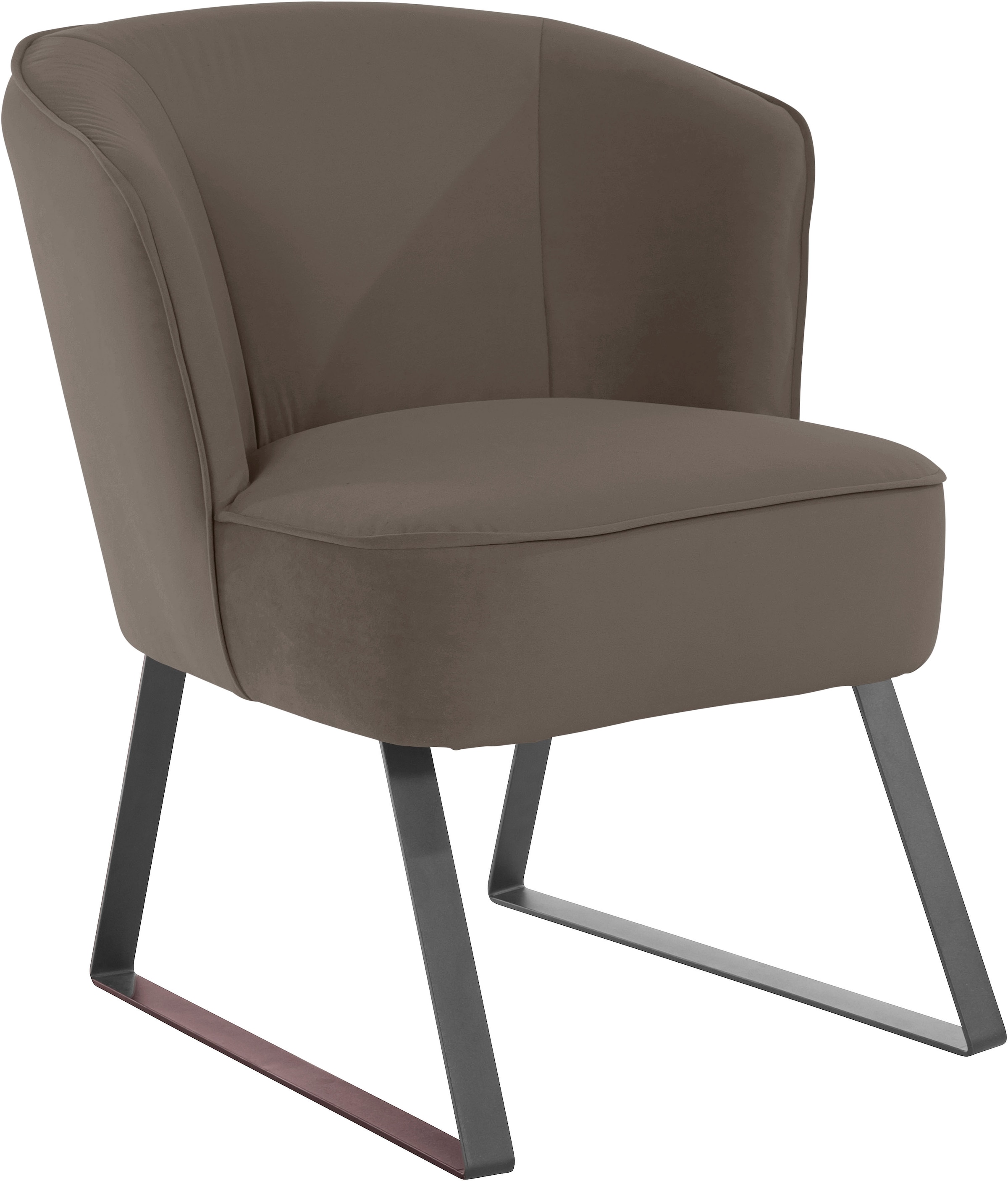 exxpo - sofa fashion Sessel »Americano, Loungesessel«, mit Keder und Metallfüßen, Bezug in verschiedenen Qualitäten, 1 Stck.