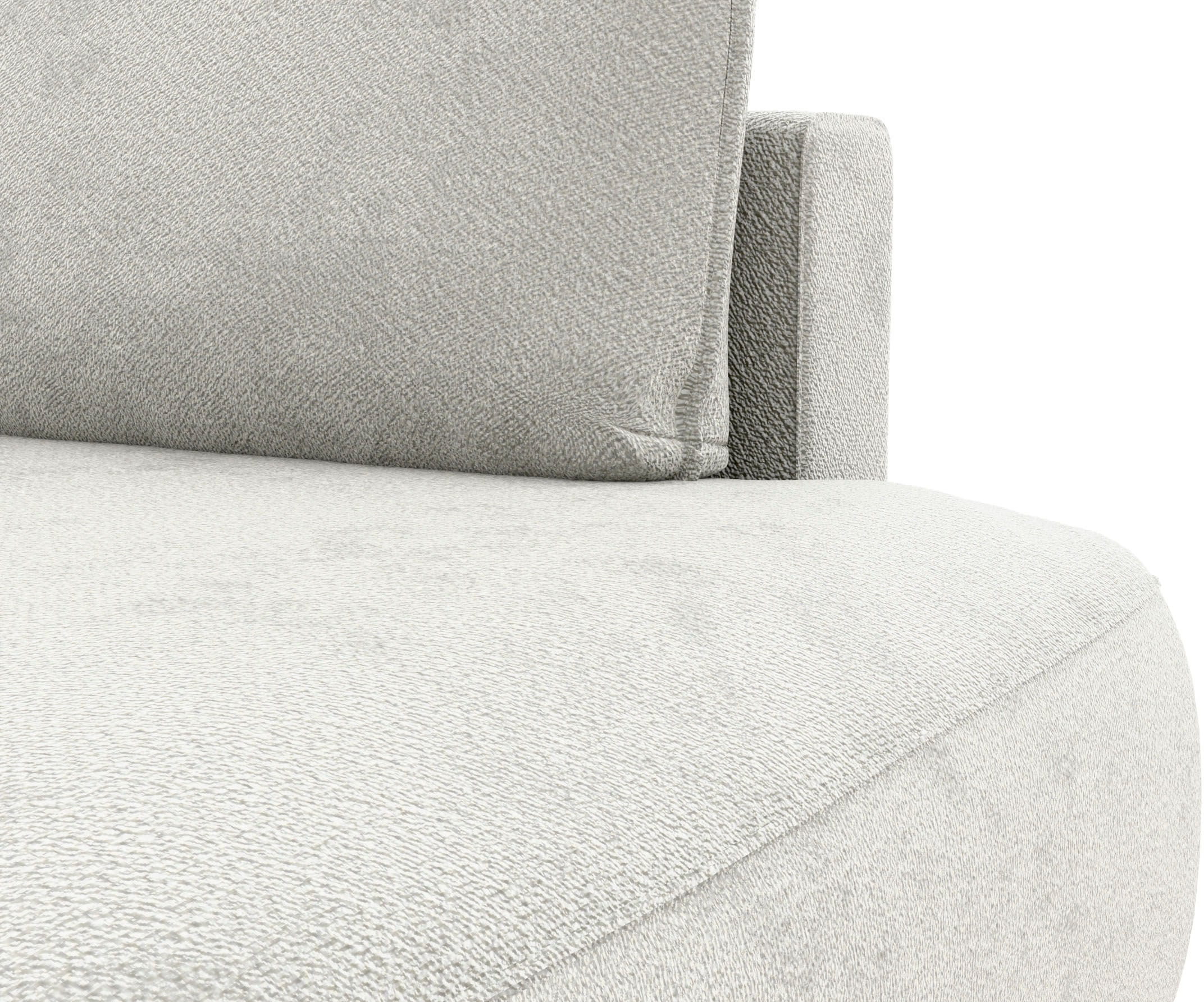 TRENDMANUFAKTUR Ecksofa »Fordon II, Schlafsofa mit Bettkasten, Couch in L-Form, Breite 250 cm«, in Struktur fein LEO, haustierfreundlich, wollweiß, Armlehne links