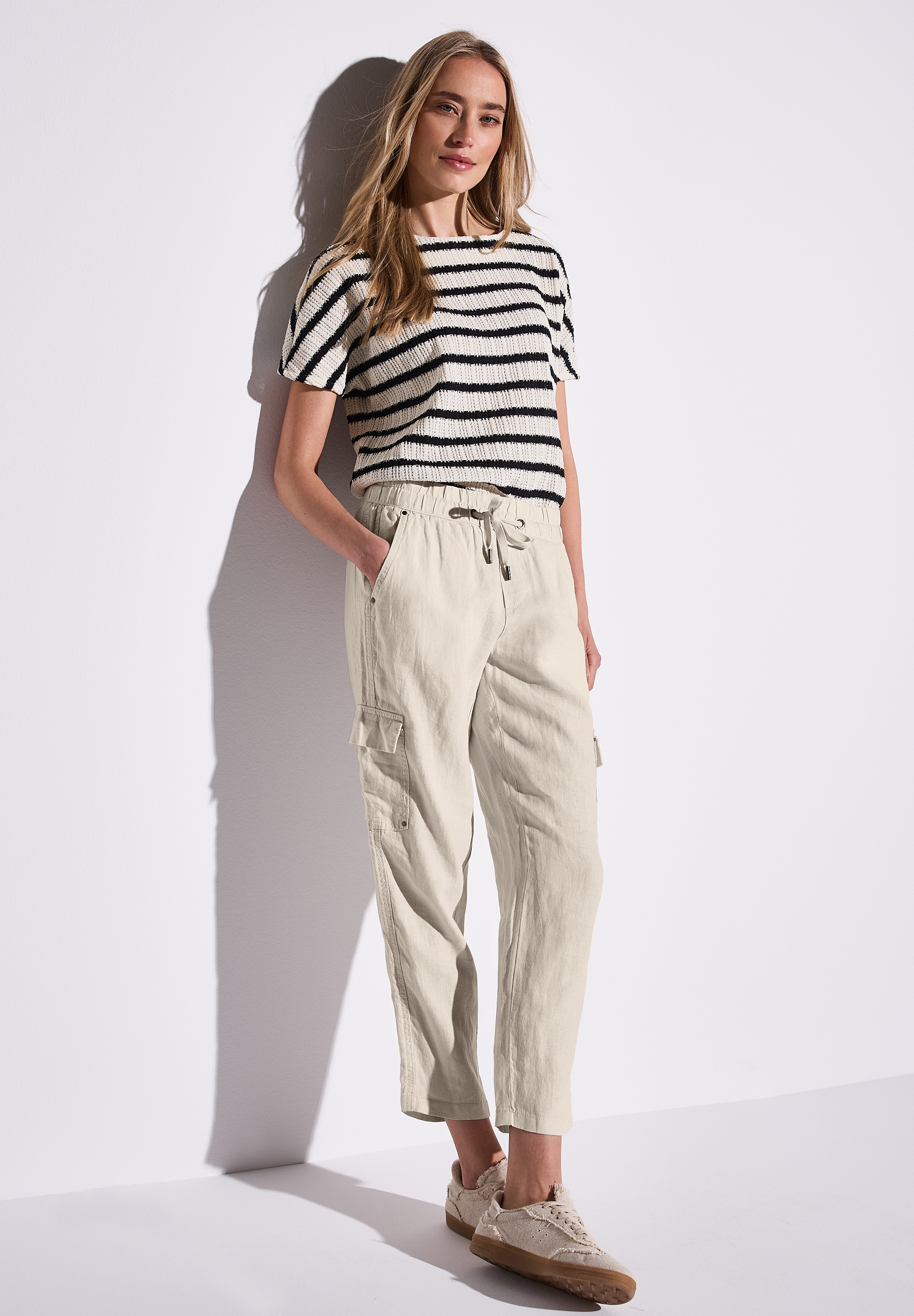 STREET ONE Leinenhose »Style BONNY«, im Cargo-Look