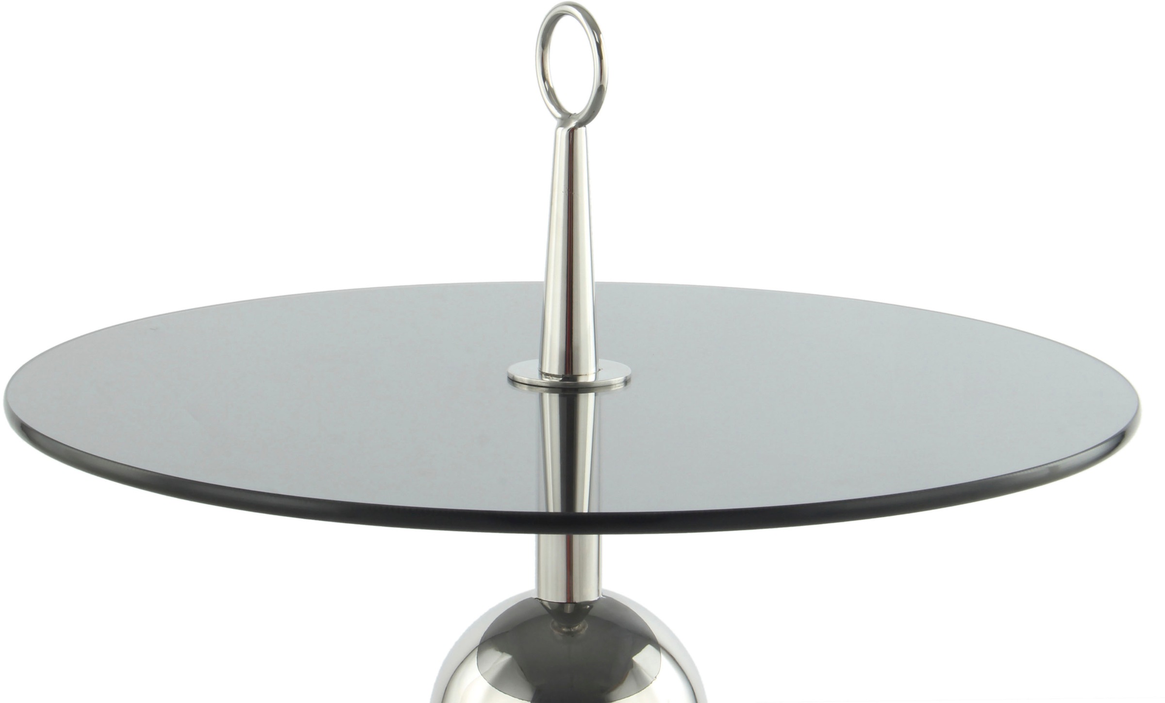 Kayoom Beistelltisch »Ontario 325, Runde Glasplatte aus Sicherheitsglas, 100% Edelstahl«, (1 St.), Minimalistisch, Gestell in Tripod-Design, mit Tragering