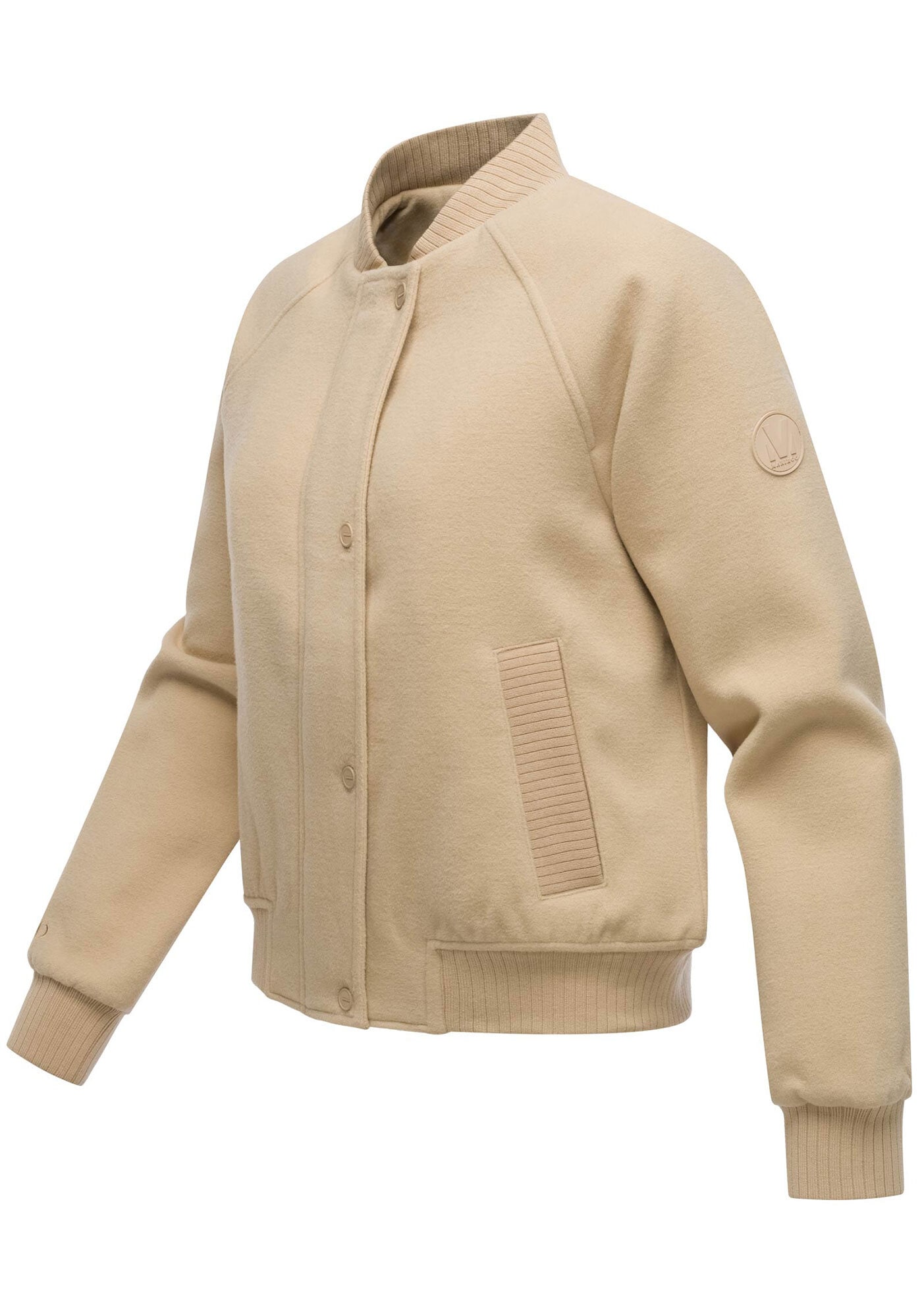 Marikoo Collegejacke »Zunaa«, Modische Jacke im Collegejacken-Stil mit Rippbündchen und Raglanärmeln
