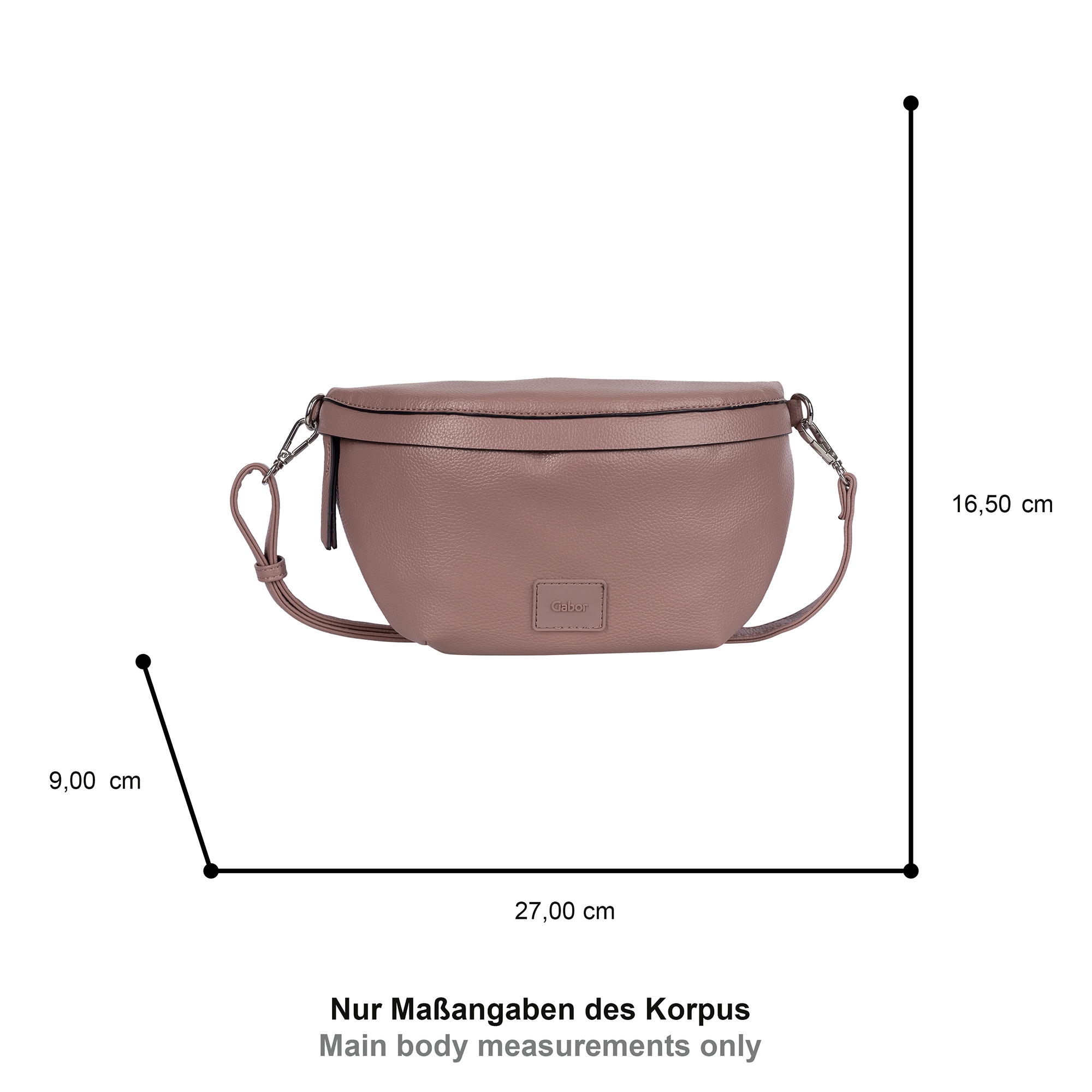 Gabor Bauchtasche »Elfie«, aus fein genarbtem, glattem Kunstleder und mit einem Logo Rubber Patch