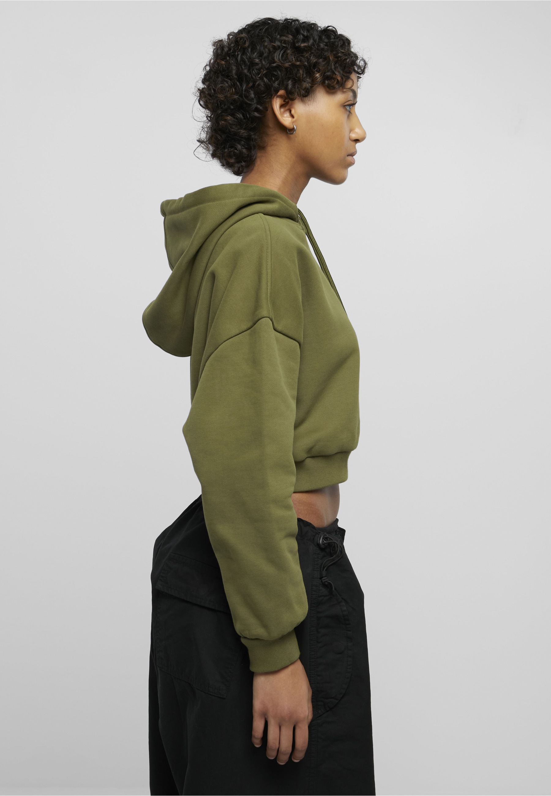 URBAN CLASSICS Kapuzensweatshirt »Urban Classics Damen Ladies Cropped Heavy Hoody«

