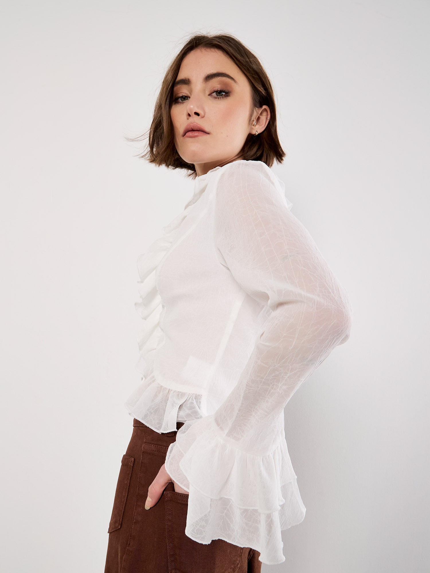 Apricot Shirtbluse »Apricot Bindeband-Rüschen-Crop-Top«