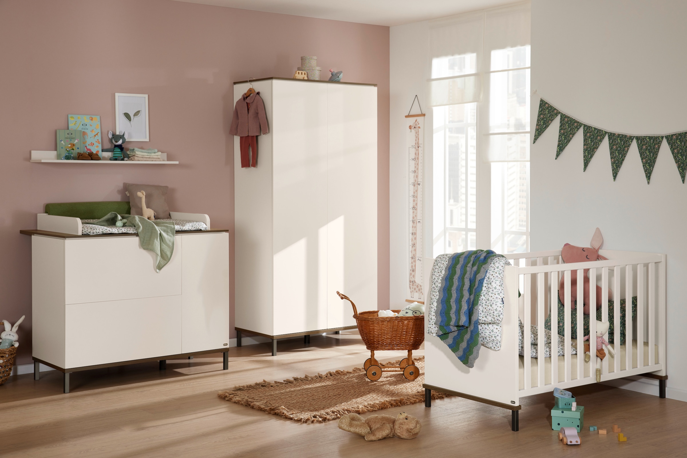 YUNY by PAIDI Babybett »LOVELY ALIV in Off-White«, Gitterbett höhenverstellbar, Kinderbett