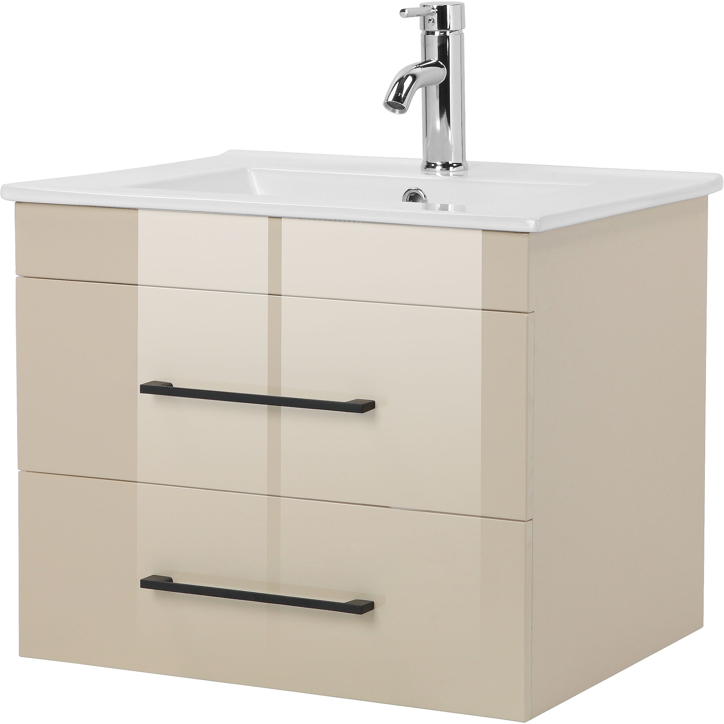 welltime Waschtisch "Florenz Badschrank Badmöbel inkl. Waschbecken" günstig online kaufen