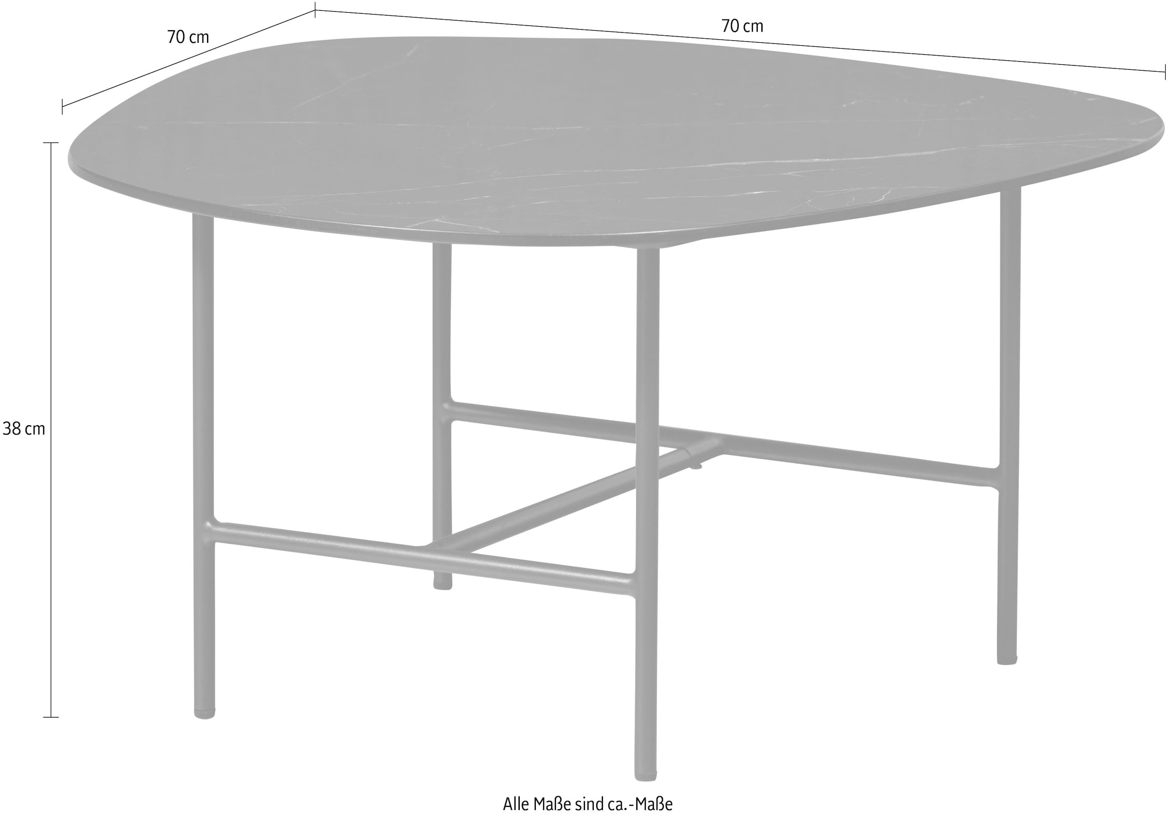WOOOD Couchtisch »Vajen«, mit Tischplatte in Marmoroptik, schlanker Metallrahmen