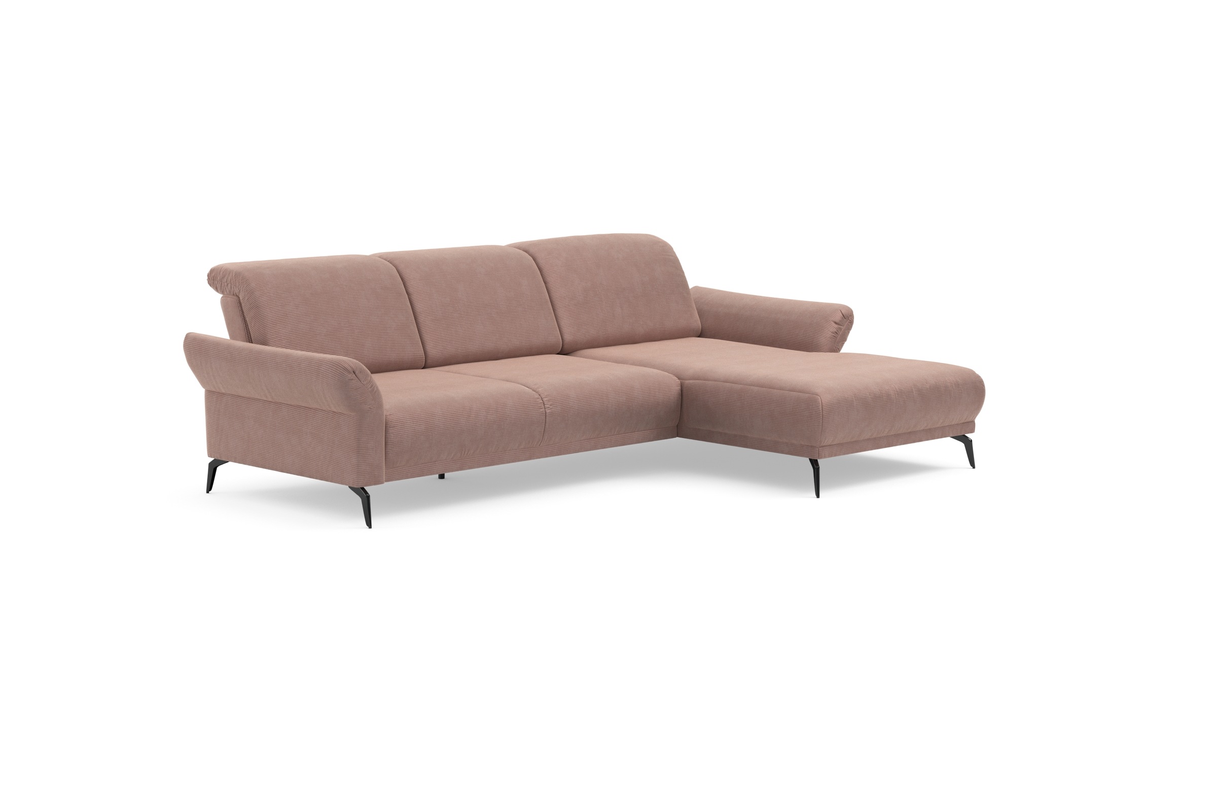 Home affaire Ecksofa »Coco L-Form« Sitztiefen-, Arm- und Kopfteilverstellung, Cord-Bezug, Fußhöhe 15 cm