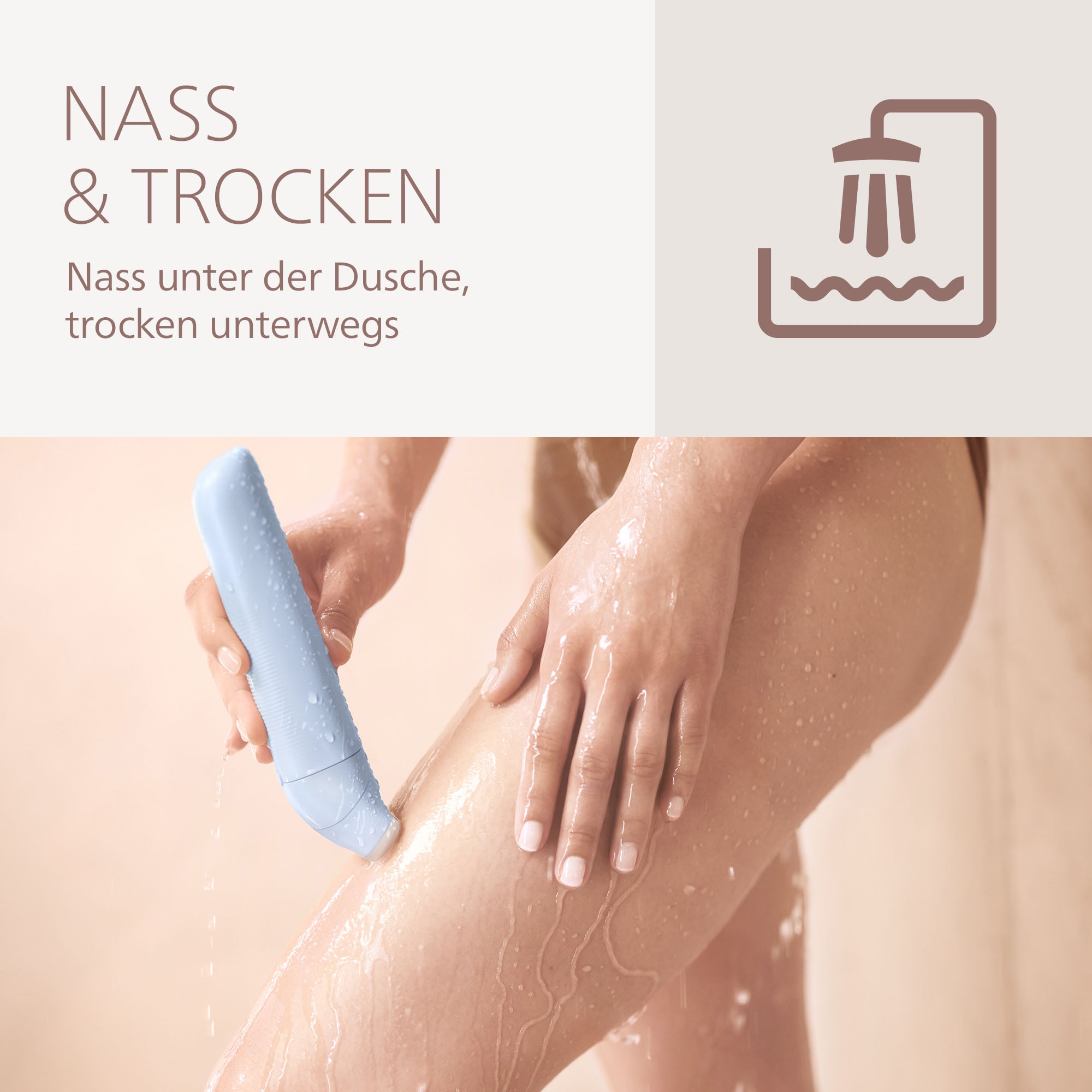 Philips Elektrorasierer »Lady Shaver Series 6000«, 1 St. Aufsätze, kabelloser Rasierer, nass und trocken, inkl. Trimmeraufsatz