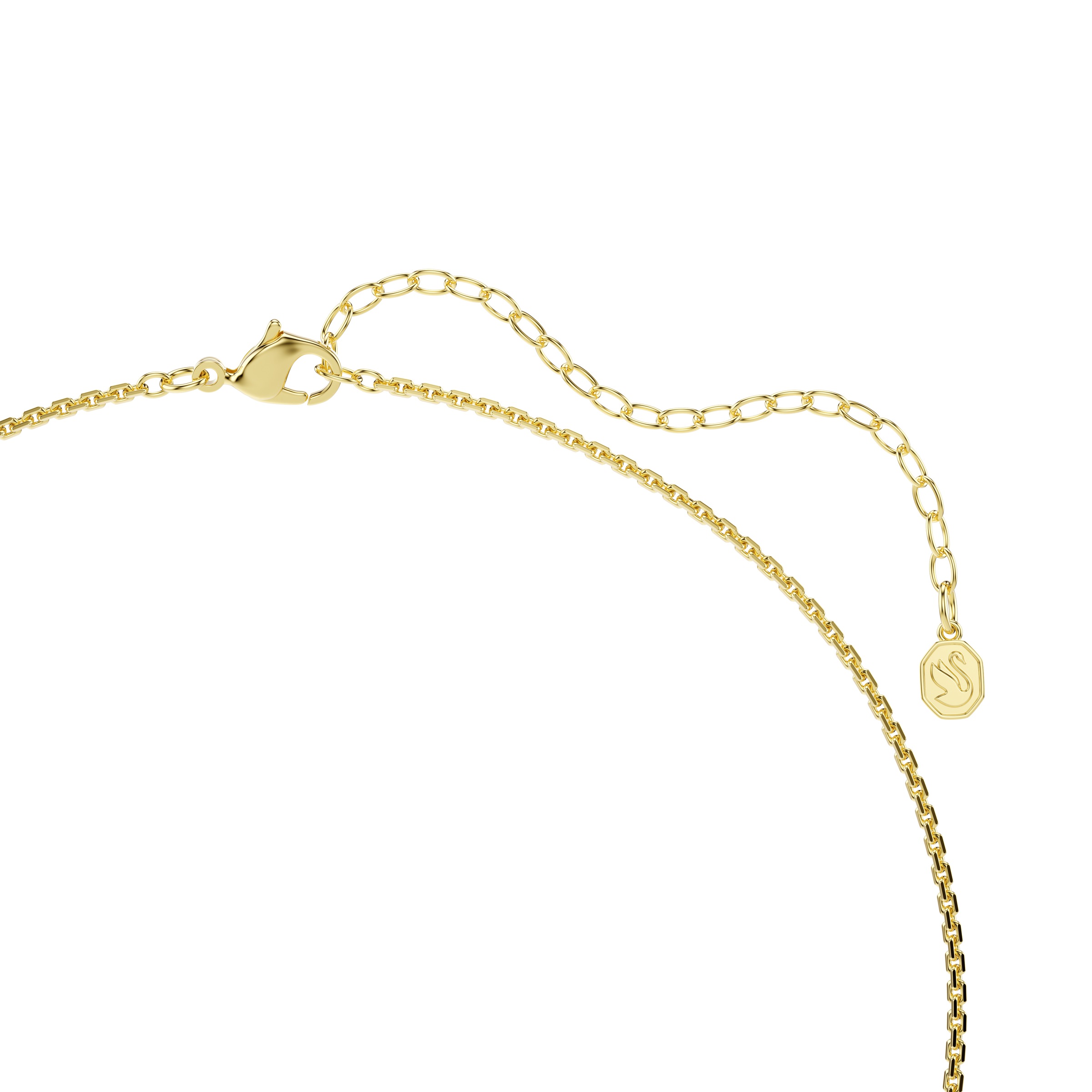 Kette mit Anhänger SWAROVSKI "Schmuck Geschenk Hyperbola Halskette", gelbgoldfarben, metallfarben, kristallweiß, Halsketten, Damen, Metall, mit Swarovski Kristall, Zirkonia (synth.) 3