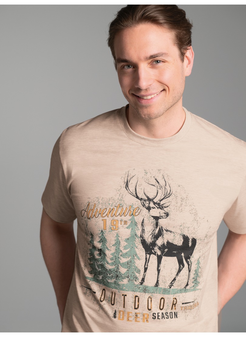 Trigema T-Shirt "TRIGEMA T-Shirt mit großem Hirsch-Printmotiv" 1 Stk. tlg. günstig online kaufen