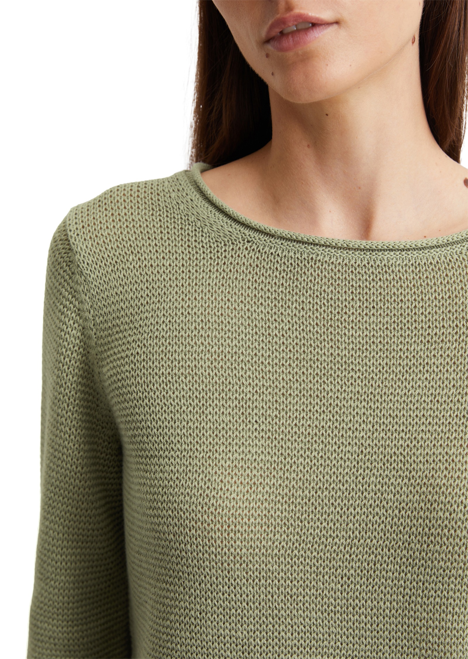 Thumbnail - Marc OPolo Rundhalspullover mit gerollten Kanten an Rundhalsausschnitt, Ärmelabschluss und Saum