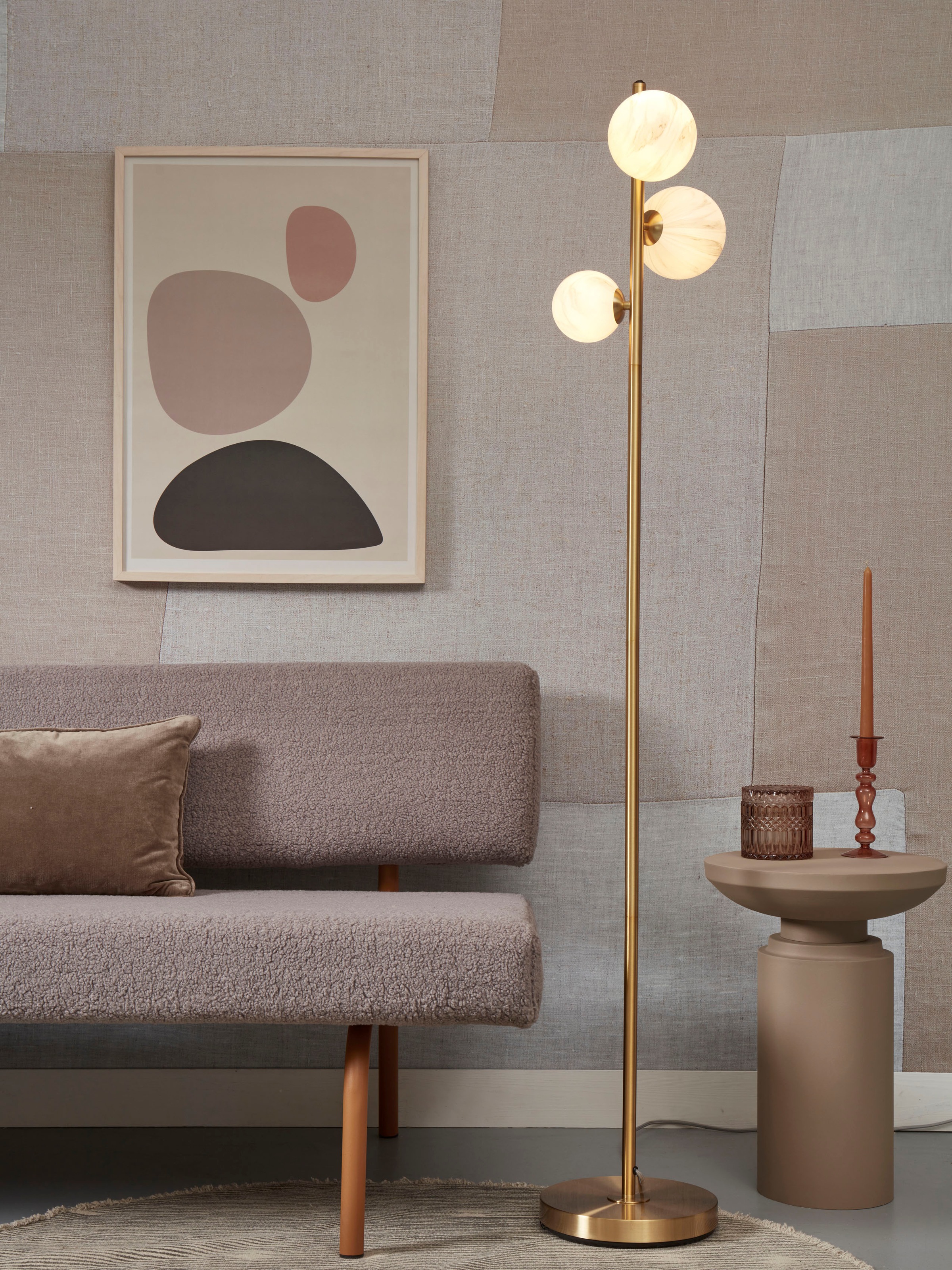 it's About RoMi Stehlampe »CARRARA«, für Leuchtmittel G9, Marmor-Optik