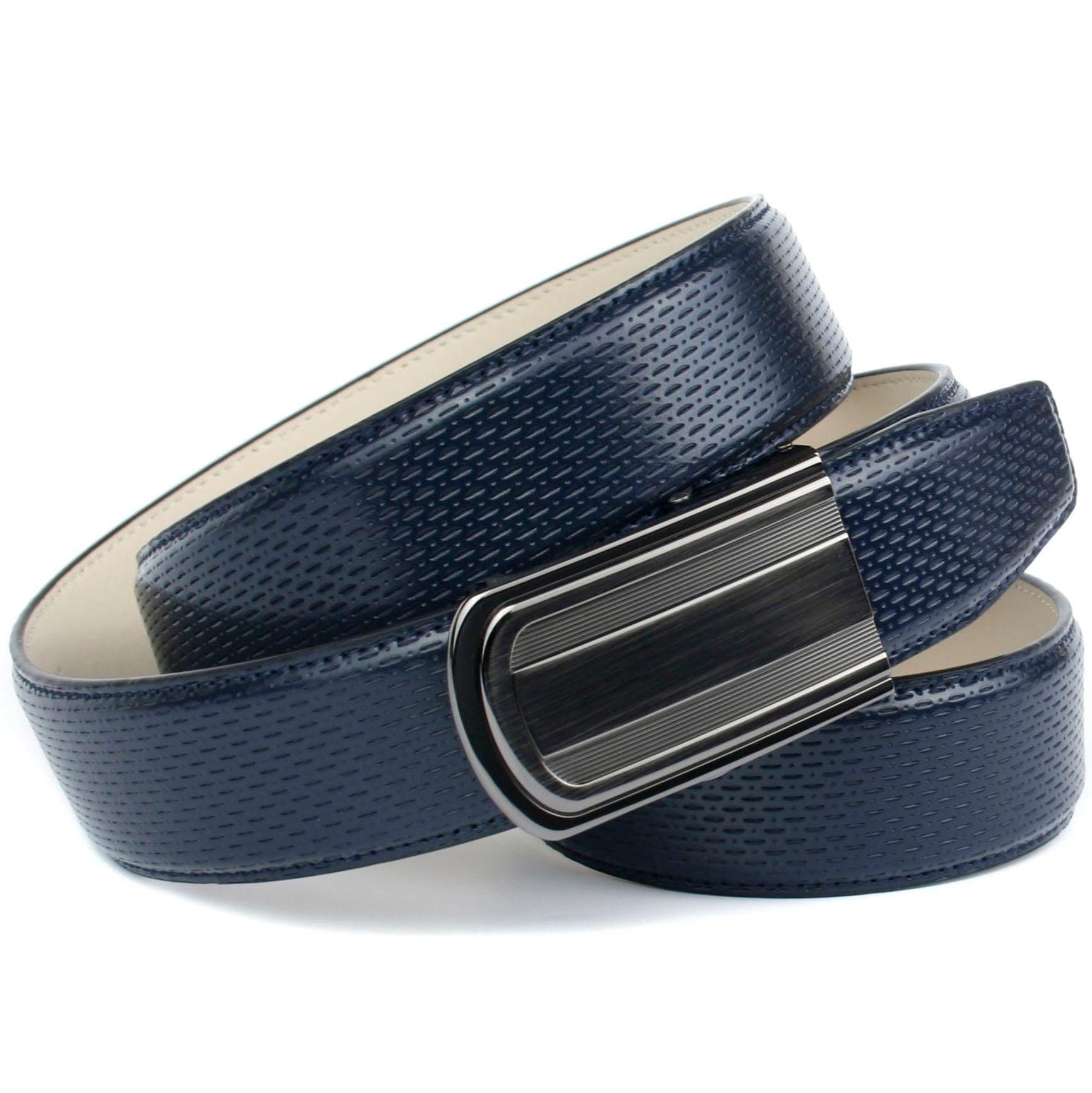 Crown Leder blaue Schuhe | bestellen mit perforiertem für Anthoni BAUR Ledergürtel,