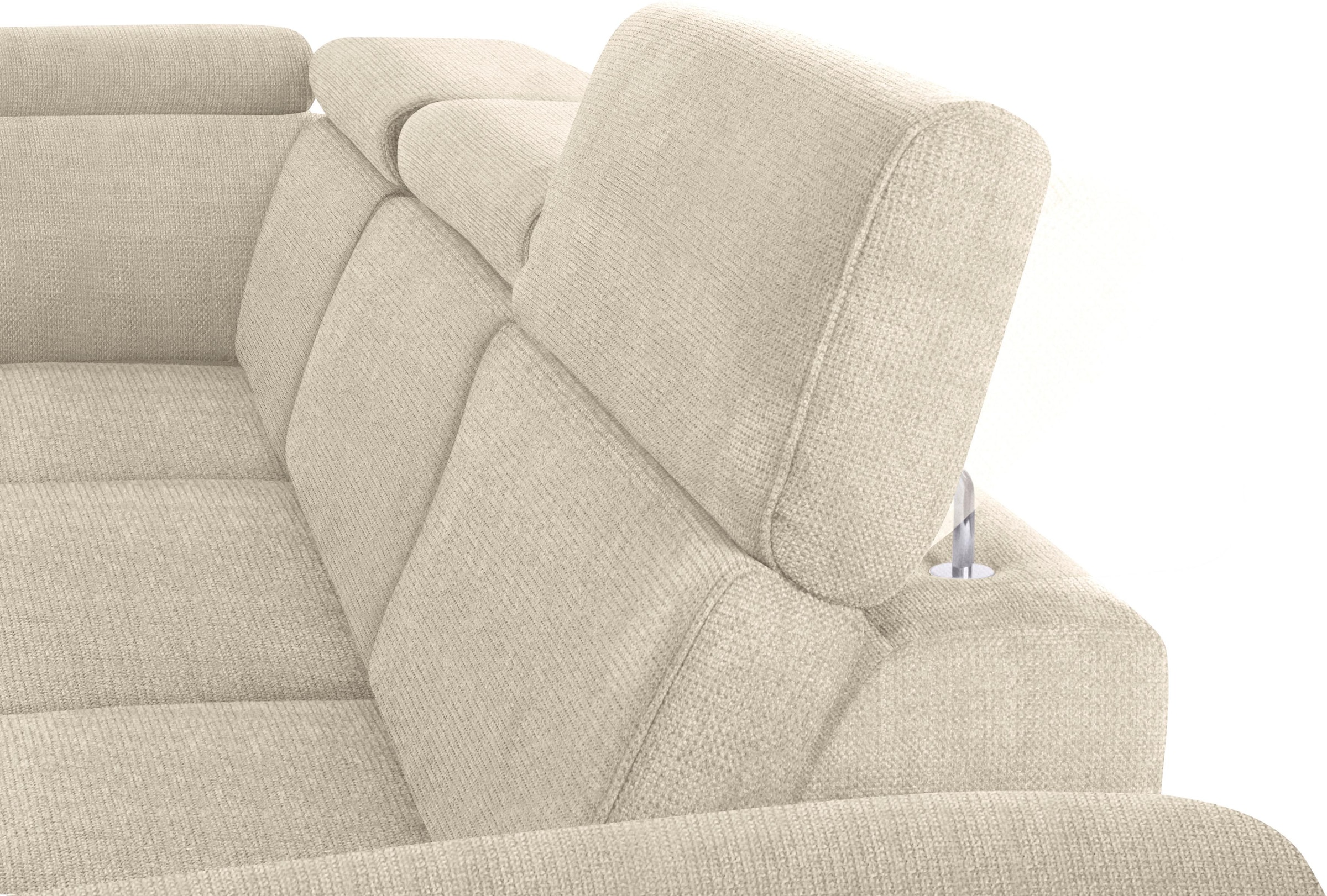 sit&more Ecksofa, inklusive Kopfteilverstellung, wahlweise mit Bettfunktion und Bettkasten