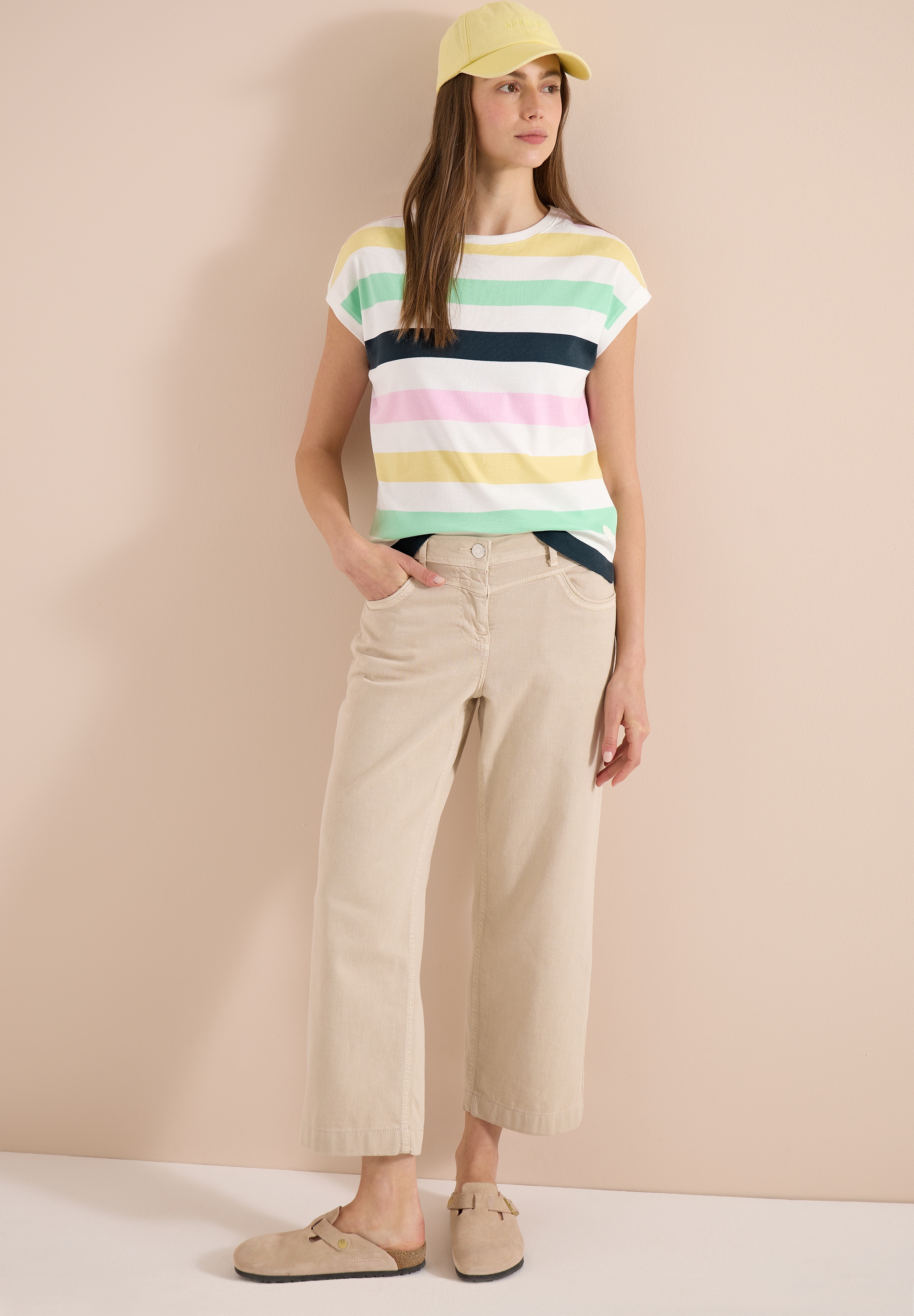 Cecil Kurzarmshirt Sommershirt mit Mulitcolor-Streifen