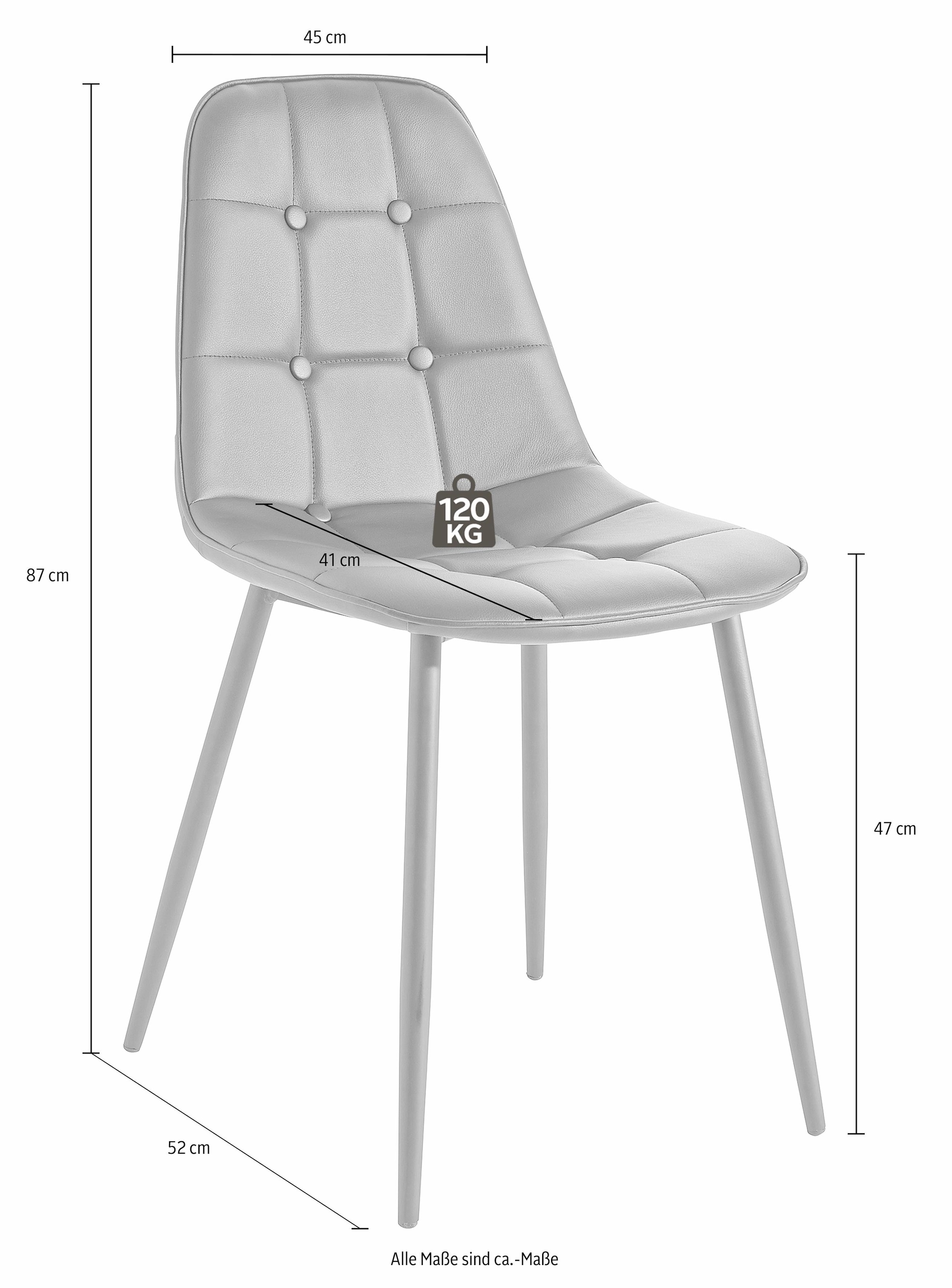 120 Bezug und cm Esszimmerstühle, | Essgruppe, Kunstleder in Esstisch, INOSIGN 4 (Set, Breite tlg.), BAUR 5