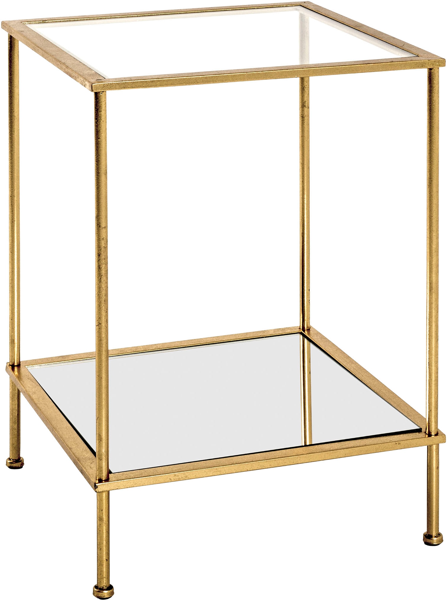 HAKU Beistelltisch "Sofatisch, Wohnzimmertisch" 1 Stk. tlg. quadratisch - aus Metall Gold B/T/H 39/39/55 cm