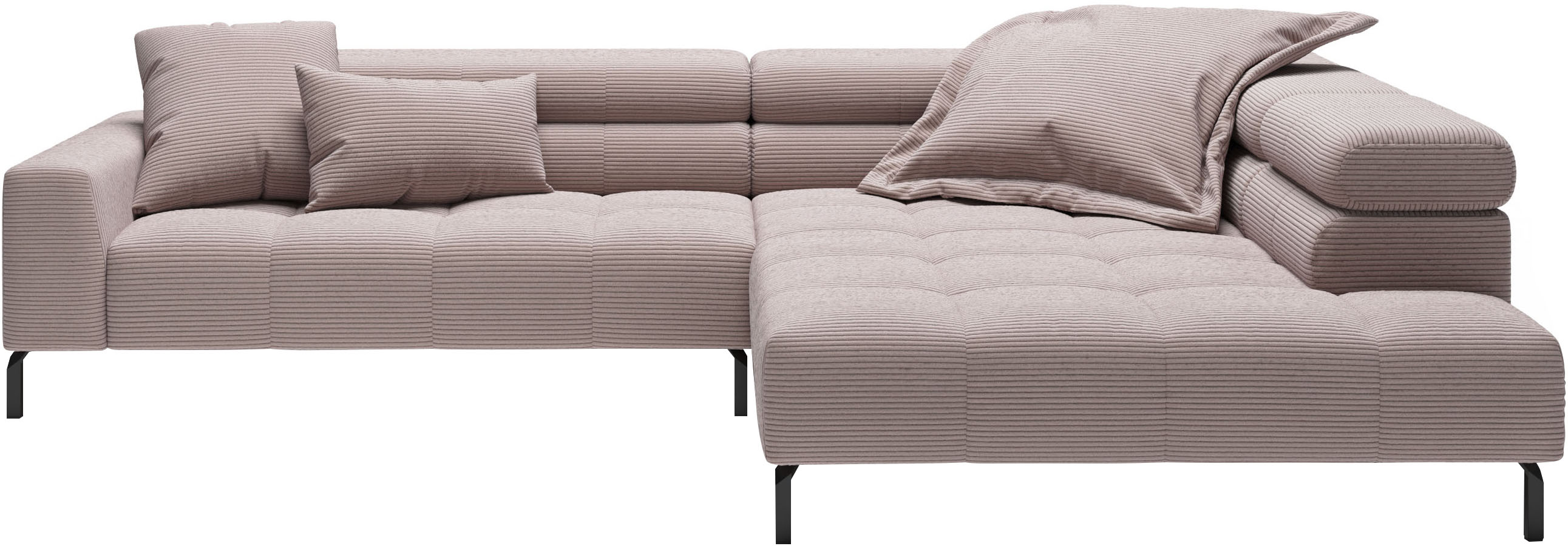 Home affaire Ecksofa "Claya, 311 cm breit, L-Form, inkl. Kopfteilverstellung" mit elektrischem Sitzvorzug im Hauptelement