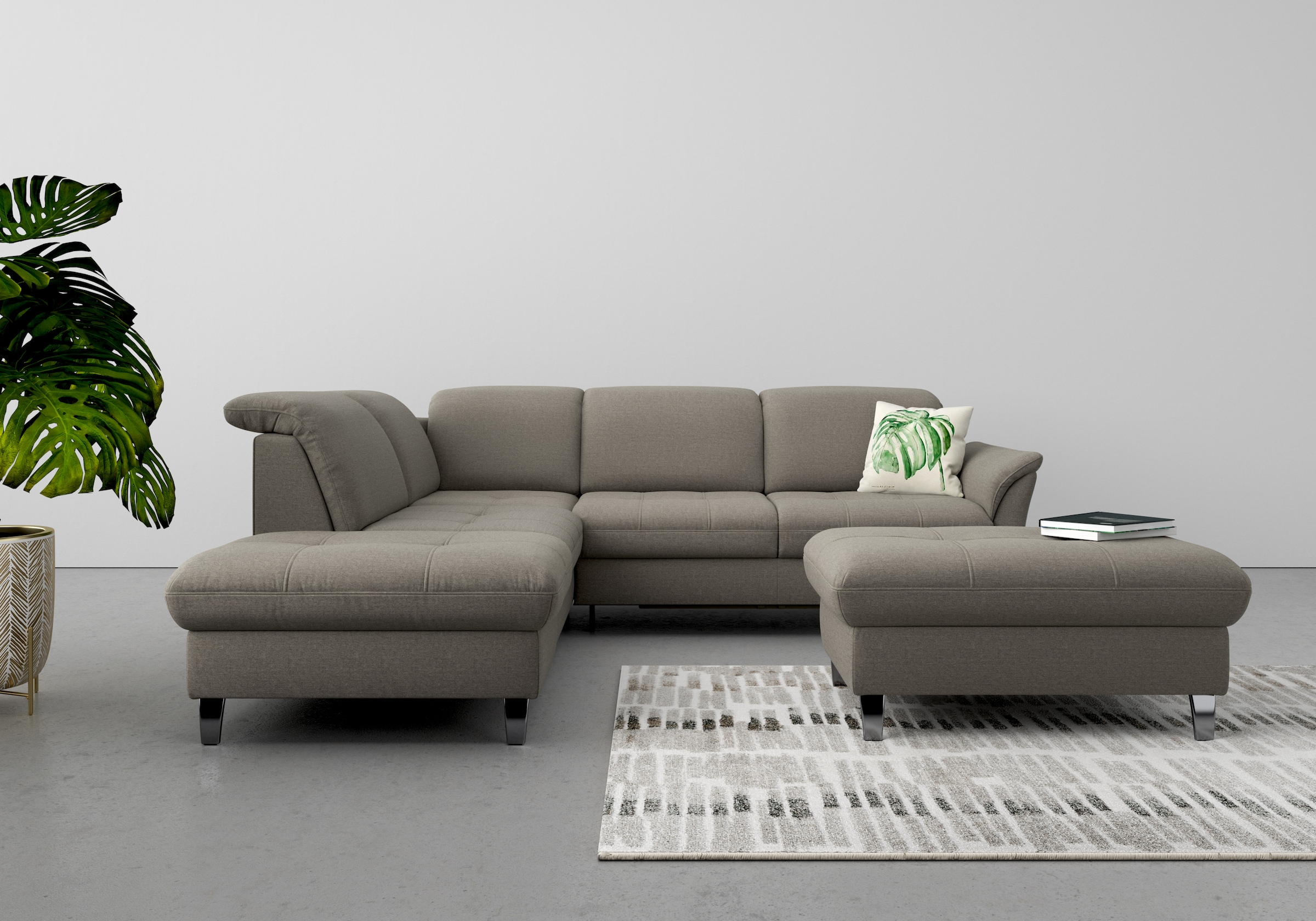 sit&more Ecksofa "Maggiore L-Form" wahlweise mit Kopfteilverstellung, Schlaffunktion und Stauraum