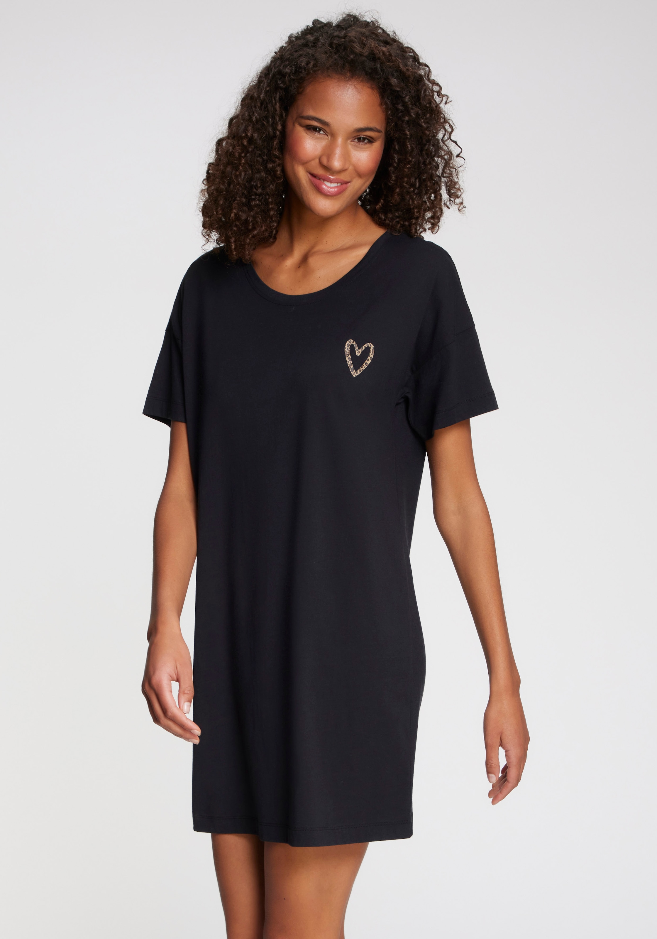 s.Oliver Nachthemd 1-teilig, 1 tlg. tlg. mit kleinem Herzprint auf der Brus günstig online kaufen