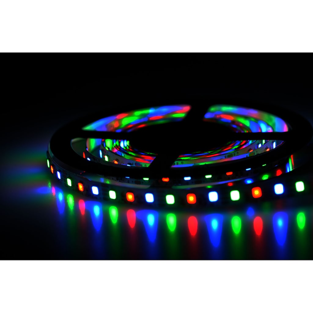 BLULAXA LED Stripe »LED Stipe SET RGB mehrfarbig«, Wandleuchte, Material: Stahl, Schwarz, Fassung: E27