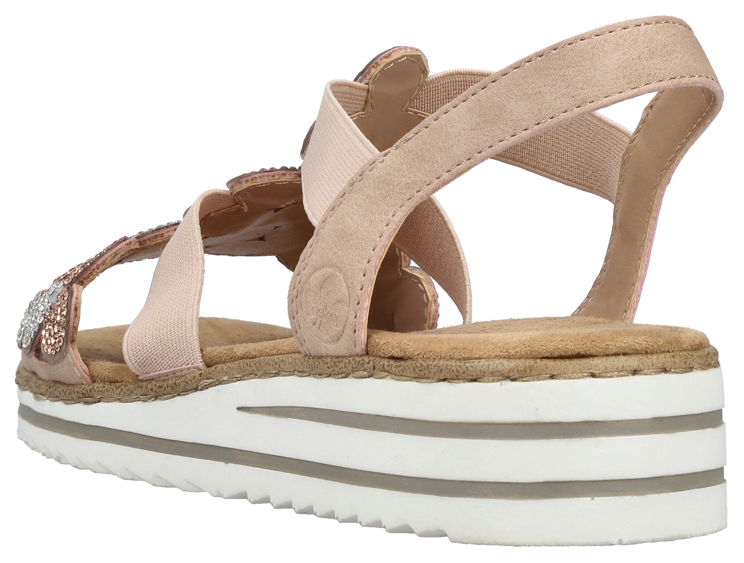 Rieker Sandale  Schlupfschuh, Sommerschuh, Urlaubsschuh mit Glitzersteine