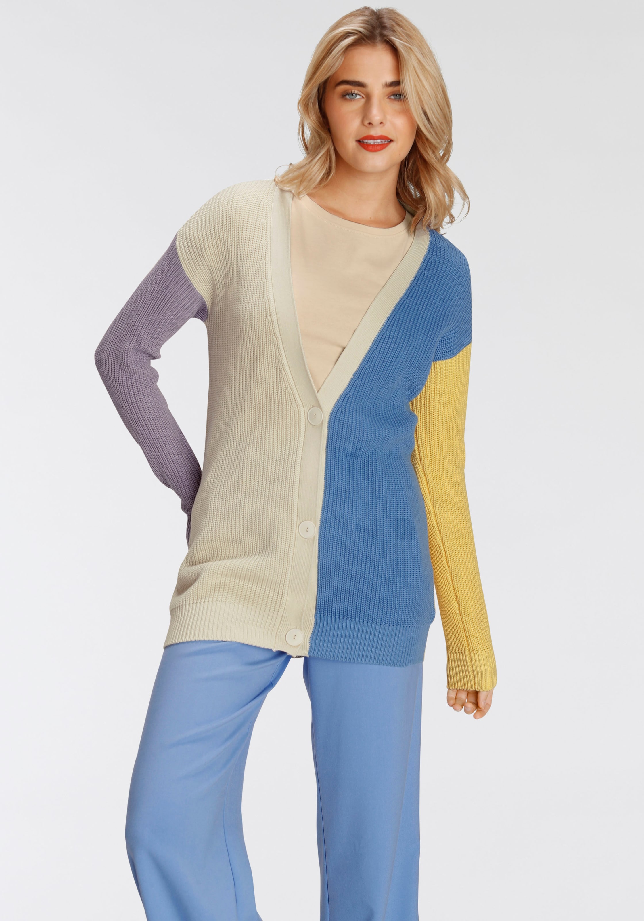 AJC Cardigan, im farbigen Colourblocking günstig online kaufen