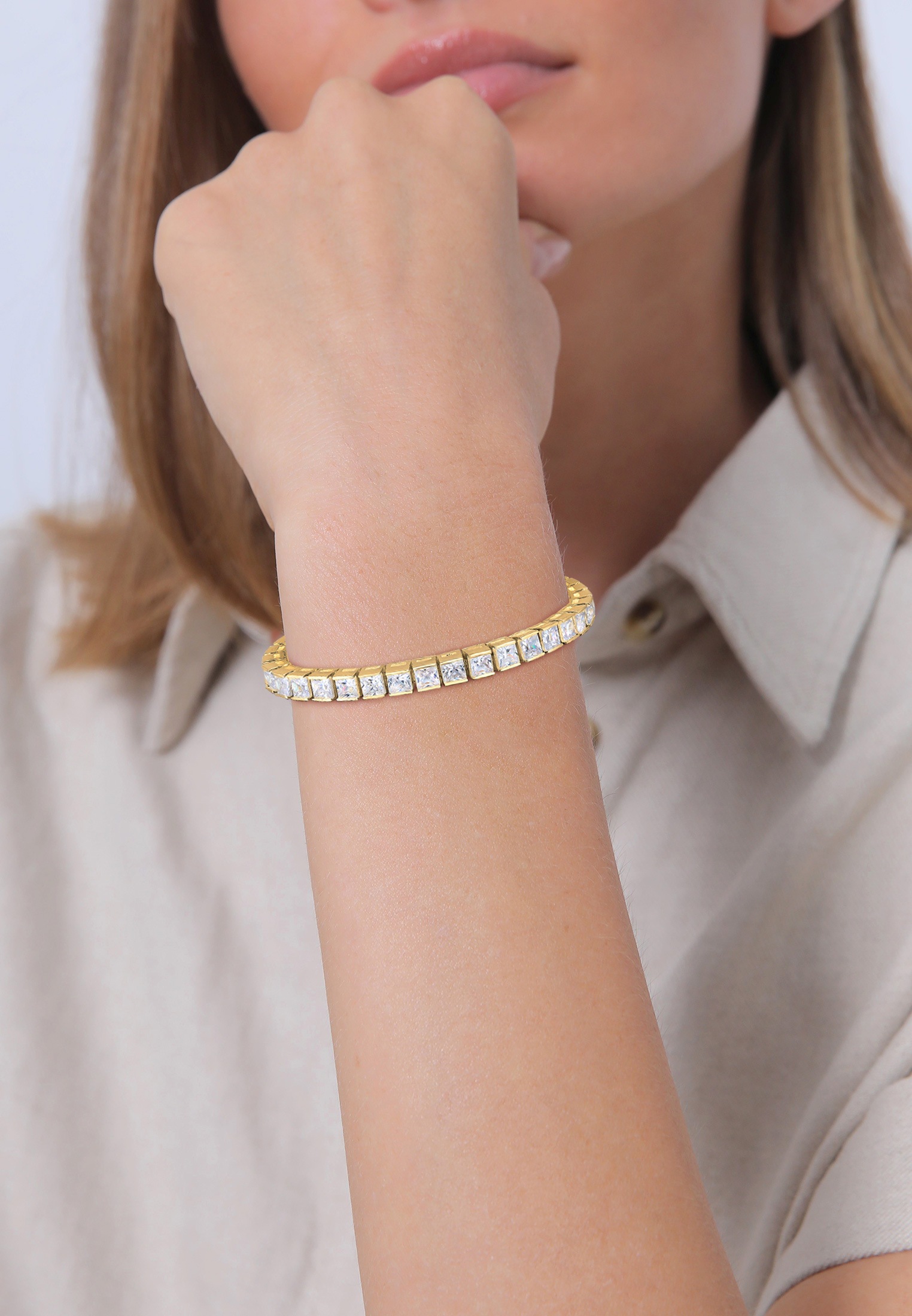 Elli Premium Armband »Tennisarmband Zirkonia Silber 925 Sterling Silber«