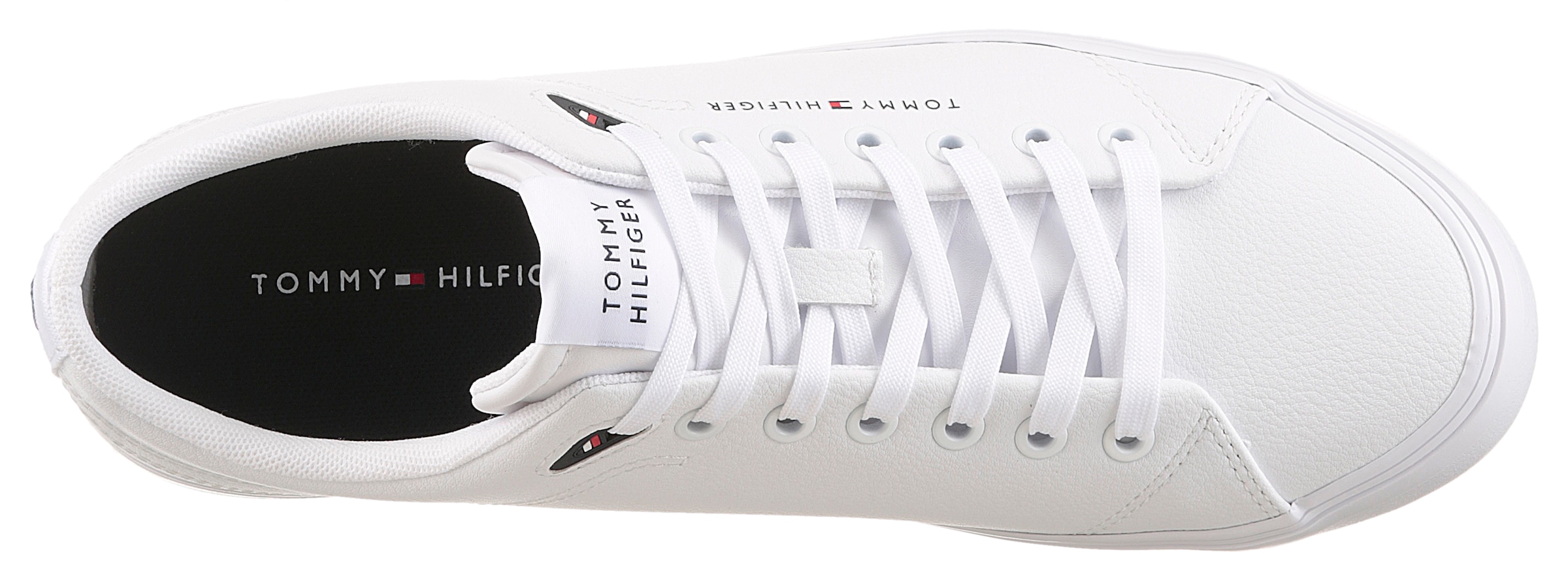 Tommy Hilfiger Sneaker »TH HI VULC CORE LOW LTH II ESS«, Freizeitschuh, Halbschuh, Schnürer in schmaler Form