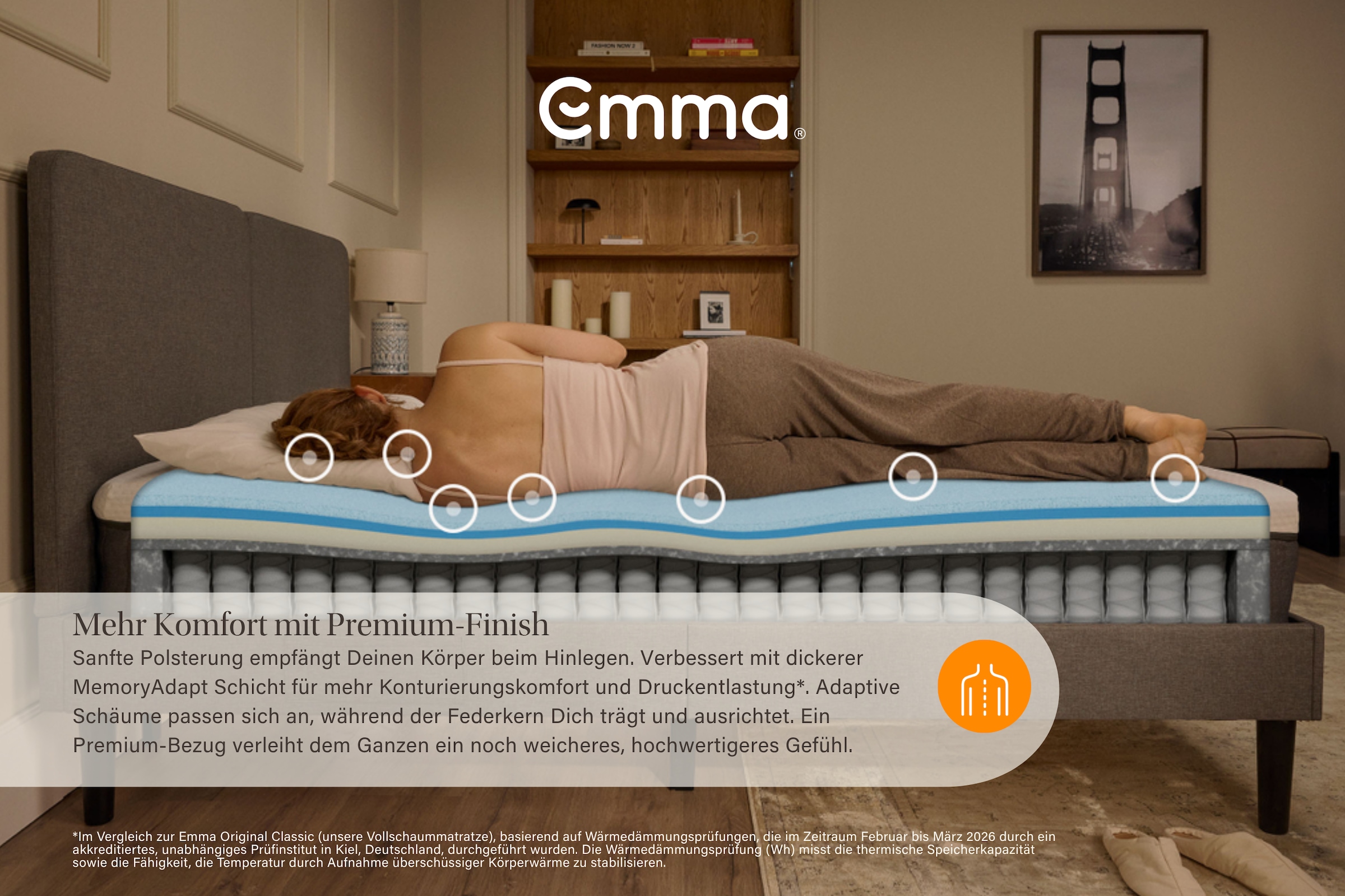Emma Hybridmatratze »NEUHEIT: Emma Original Pro Matratze« 27 cm hoch 1 Stk. tlg. 7-Zonen-Komfort, MemoryAdapt-Schaum, Randschutz, waschbarer Bezug