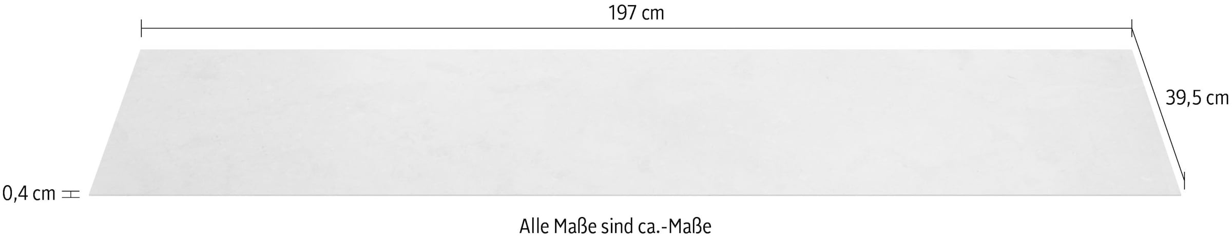 WOOOD Abdeckplatte »Basu aus Mineralien und Lavastein B 196,5 x T 39,5 x H 0,4 cm« Tragkraft 15 kg, Wasserbeständig, vollständig recycelbar