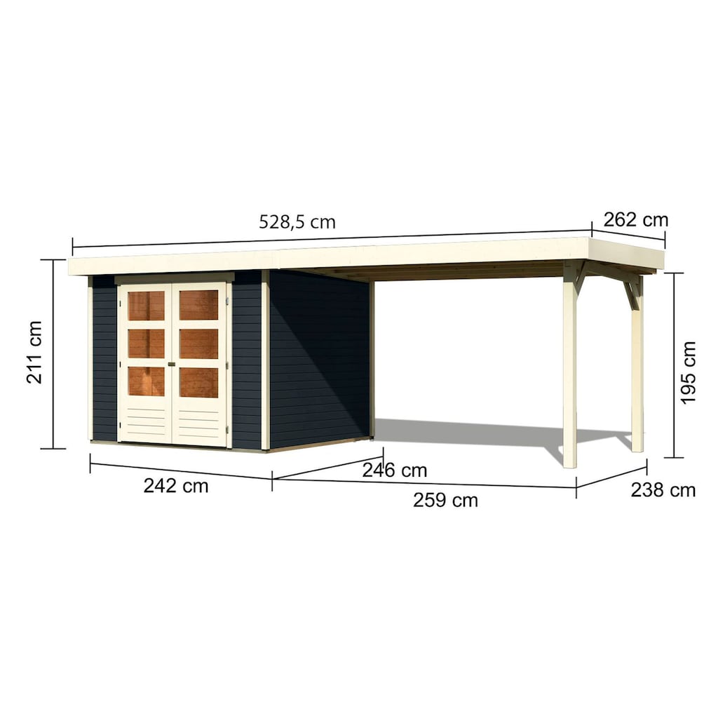 Karibu Gartenhaus »Arnis 3,5«, (Set)