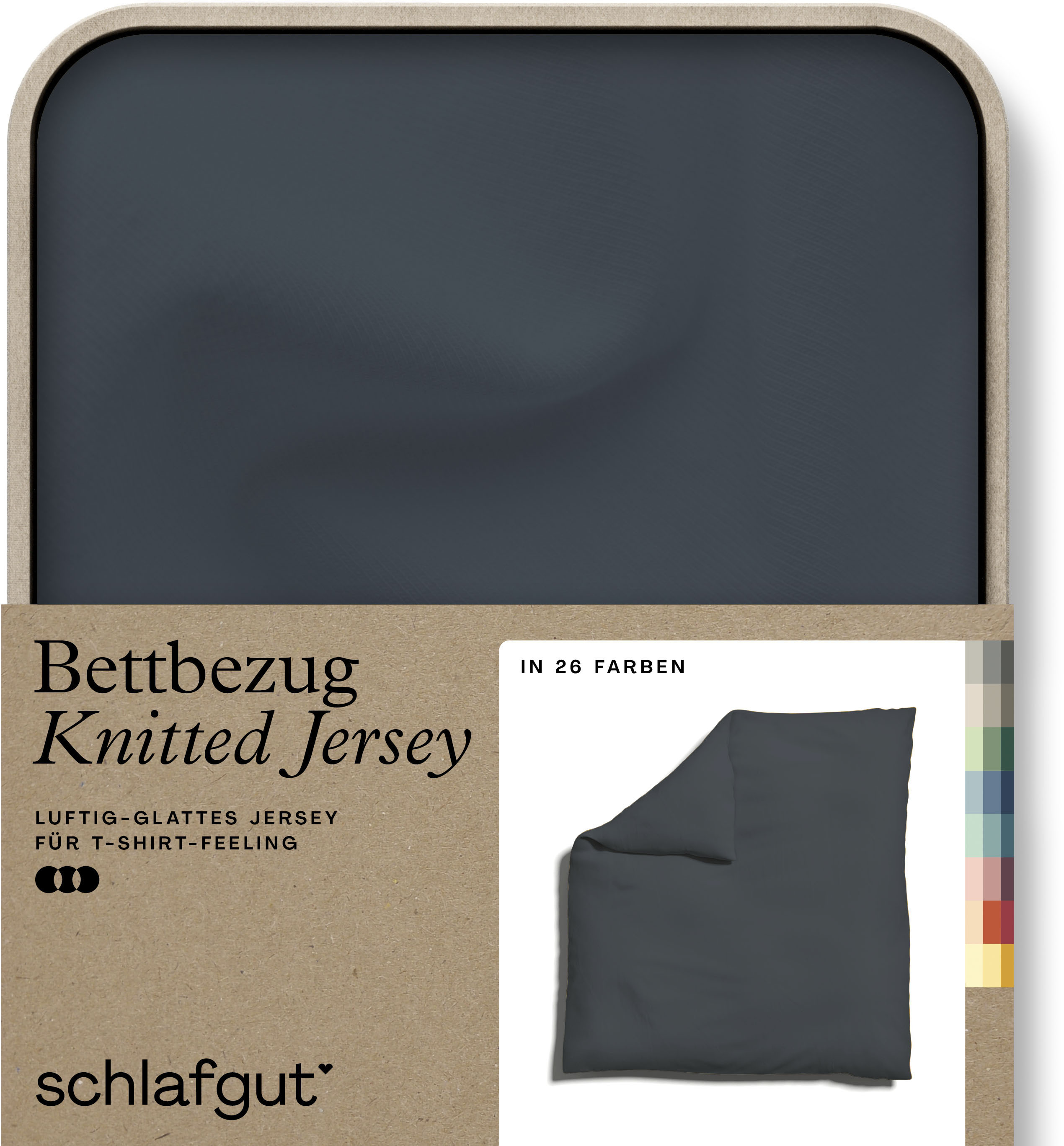 Schlafgut "Premium Bettbezug Knitted Jersey (1 St)" Ton-in-Ton Reißverschluss, Bio-Baumwolle mit Elasthan, Uni, OEKO Tex
