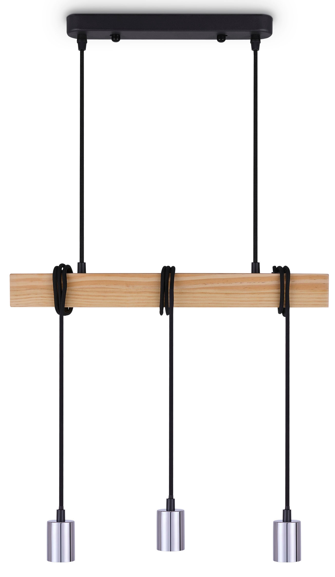Paco Home Pendelleuchte »SINA«, Leuchtmittel E27 | ohne Leuchtmittel, LED Pendellampe Hängeleuchte Wohnzimmer Esszimmer Vintage Holz 3x E27