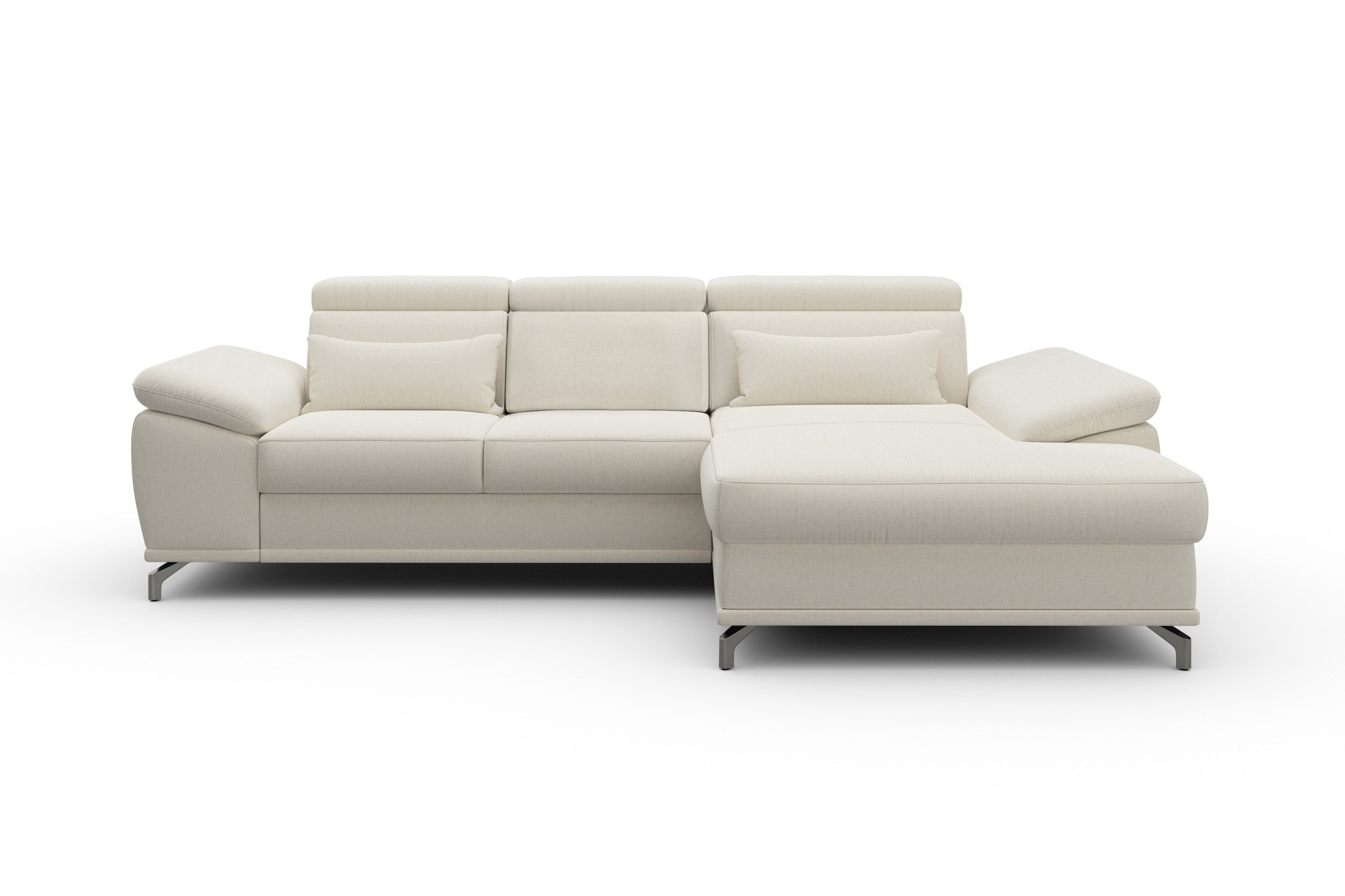 sit&more Ecksofa »Cabrio L-Form, mit Sitztiefenverstellung, Arm- und Kopfteilverstellung«, 2 Nierenkissen, Federkern, optional Bettfunktion und Stauraum